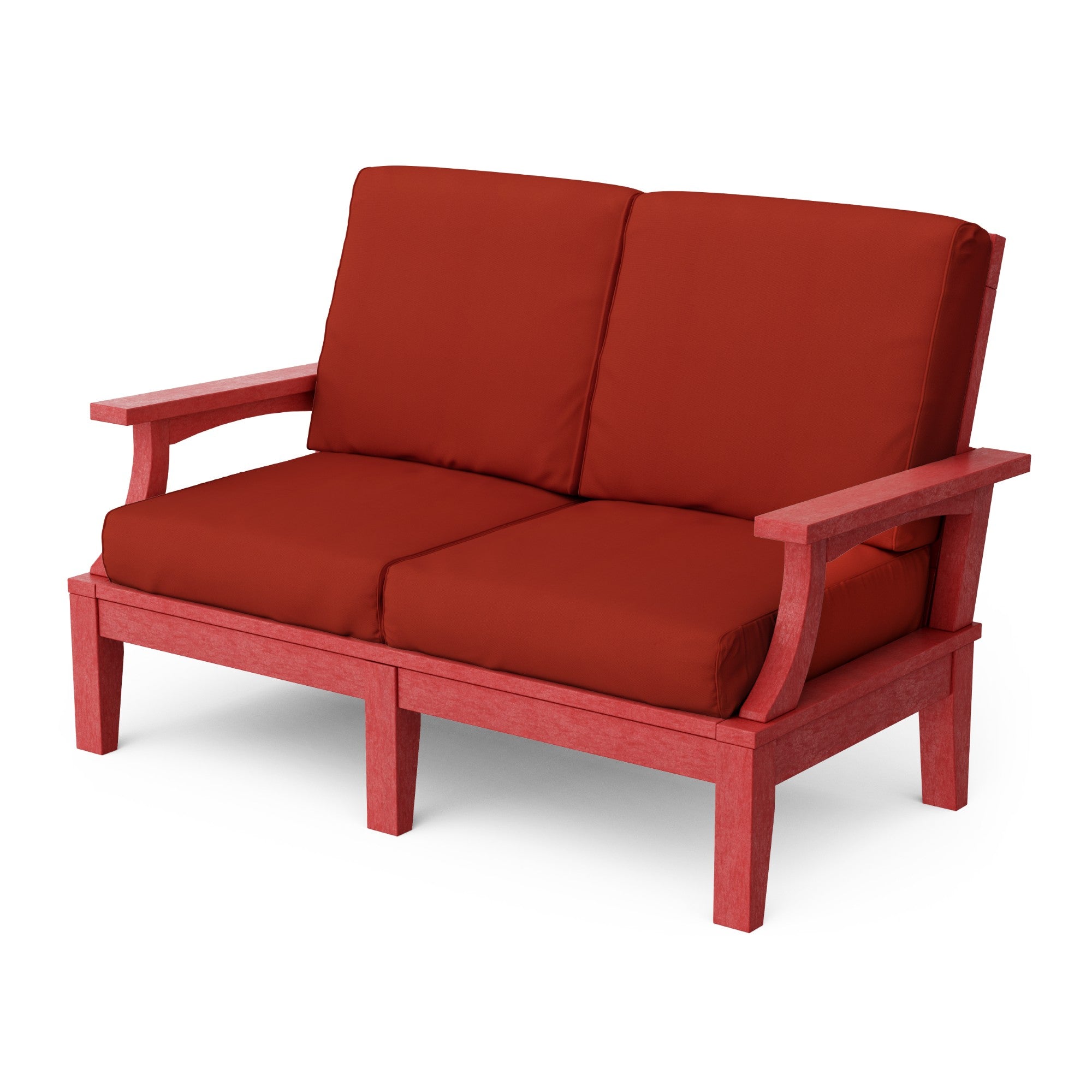 Heritage Deep Seating Love Seat Cushioned Sofa - Outdoor Patio Furniture for Garden, Poolside & Backyard Relaxation
