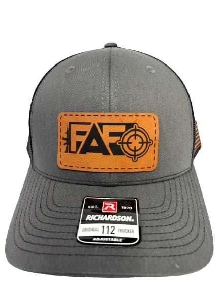 FAFO USA Flag Trucker Hat - Adjustable 'Fuck Around and Find Out' American Baseball Cap for Men & Women - Patriotic Trucker Hat in Charcoal - Perfect for Outdoor Activities, Sports Events, and Patriotic Celebrations
