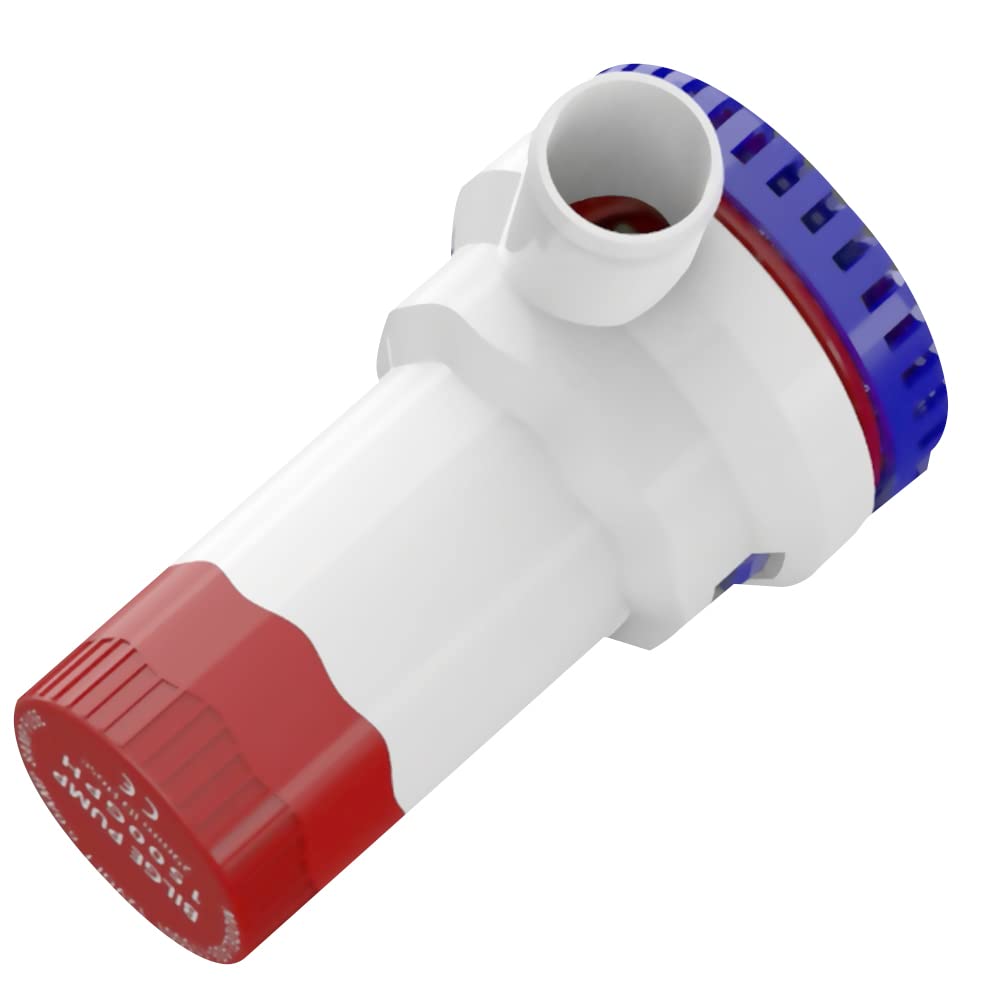 MAKERELE 12V 1500GPH Low Noise Electric Bilge Pump - Non-Automatic Water Pump for Boat, RV, Pool, Yacht & Water Tank - Ideal for Marine, Camping & Emergency Water Drainage