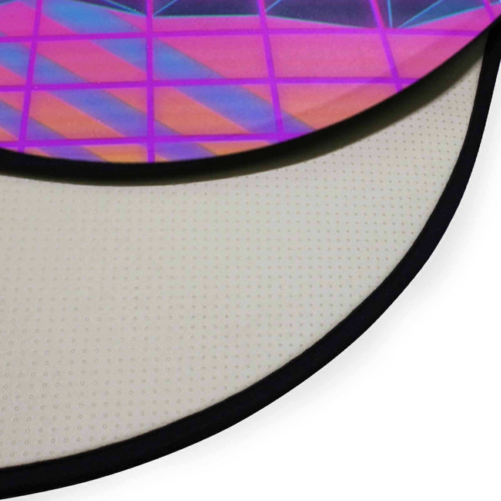 Non-Slip 3ft Round Area Rug - Soft Machine Washable Cartoon Vaporwave Purple Circle Carpet for Living Room, Bedroom & Nursery | Home Decor Floor Mat for Cozy Spaces & Kids Play Areas