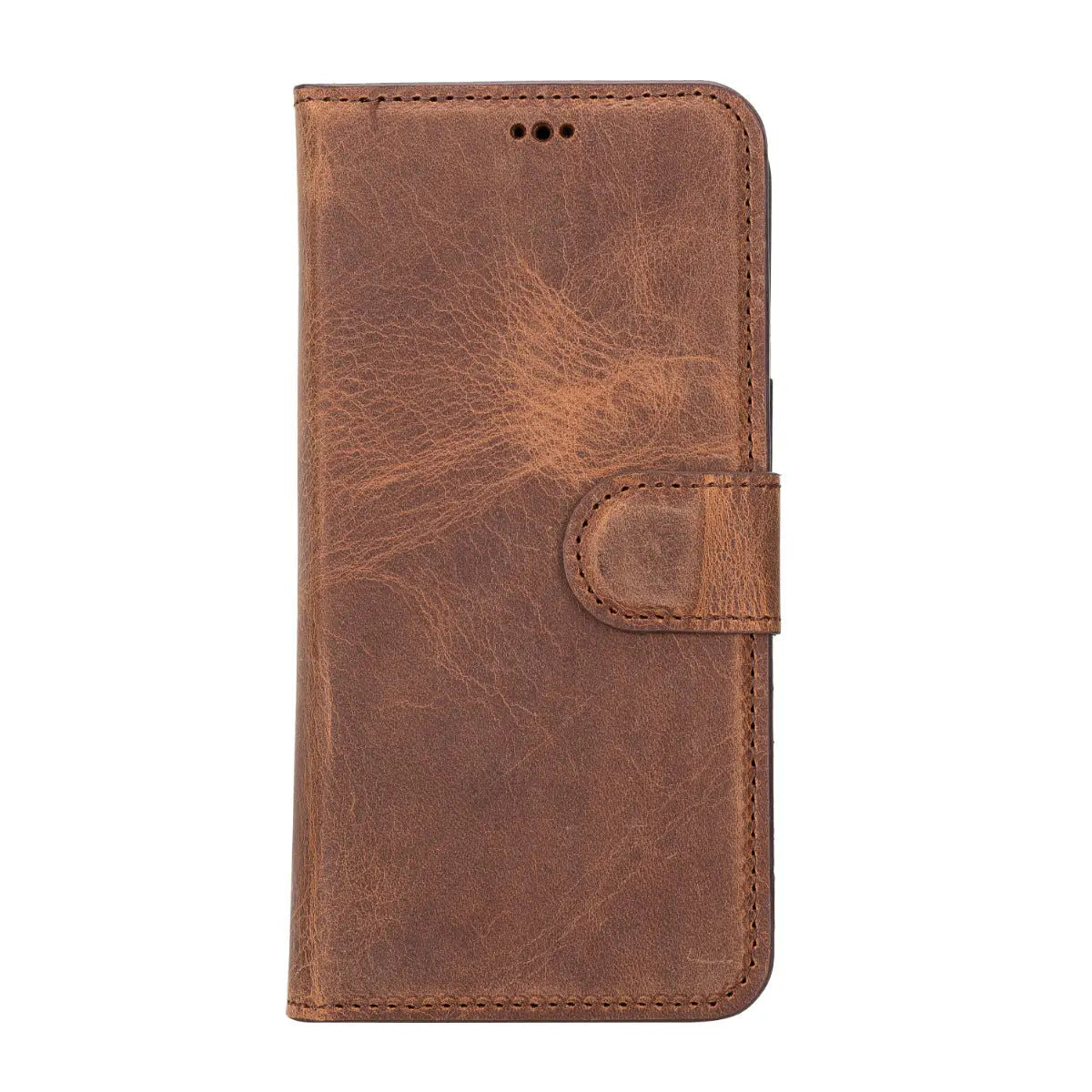 Vintage Brown Distressed Leather Wallet Case for iPhone 14 - Slim Protective Cover with Card Slots | Perfect for Everyday Use, Travel & Business