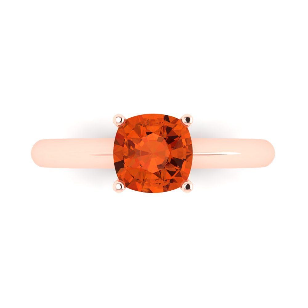 1.50ct Cushion Cut Red Simulated Diamond Engagement Ring in 14K Rose Gold - Wedding, Anniversary & Bridal Jewelry for Romantic Occasions