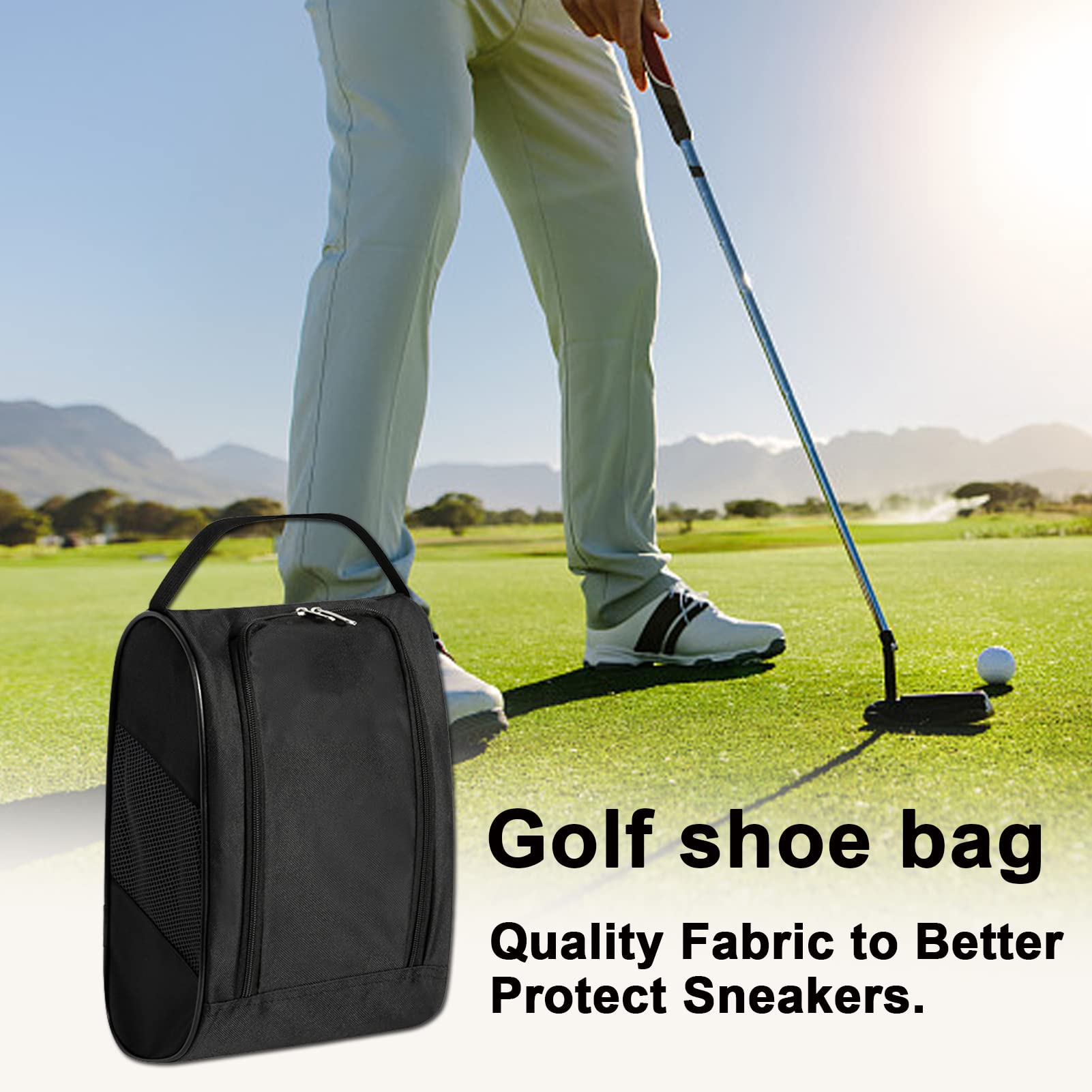 **Breathable Golf Shoe Travel Bag with Ventilation – Lightweight Sports Shoe Carrier for Golf, Baseball & Soccer – Perfect for Tees, Balls & Accessories – Ideal for Travel, Gym & Outdoor Sports**