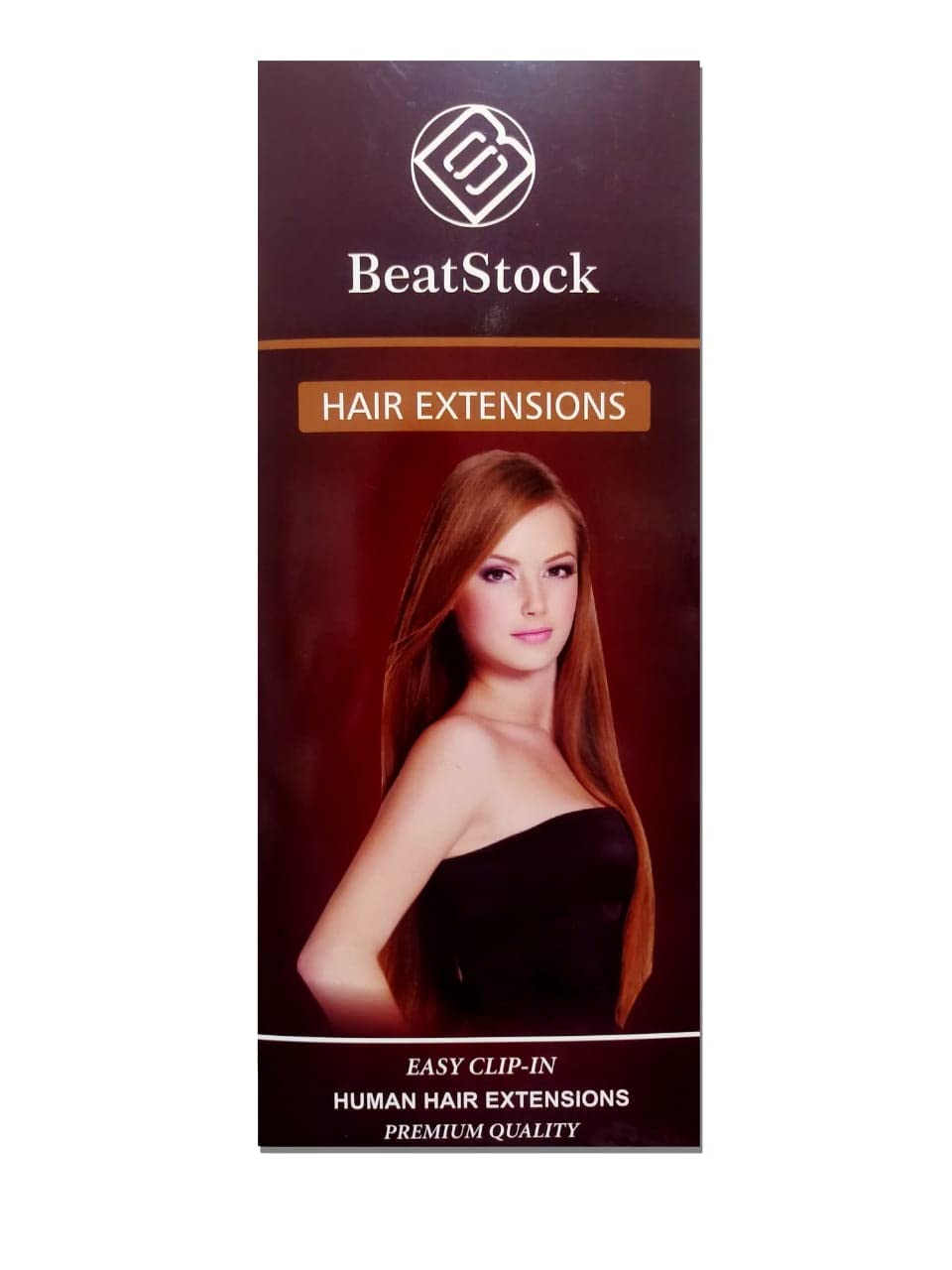 BeatStock 24-Inch Women's Natural Light Brown Hair Extensions with Golden Highlights - Clip-In Straight Human Hair for Length & Volume - Perfect for Parties, Weddings & Daily Styling