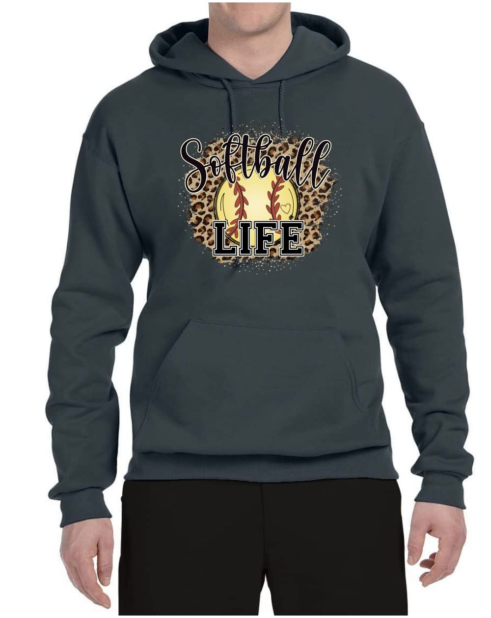 Wild Bobby Softball Life Animal Print Graphic Hoodie - Unisex Sports Sweatshirt for Girls & Boys - Perfect for Baseball Games, Team Spirit & Casual Wear