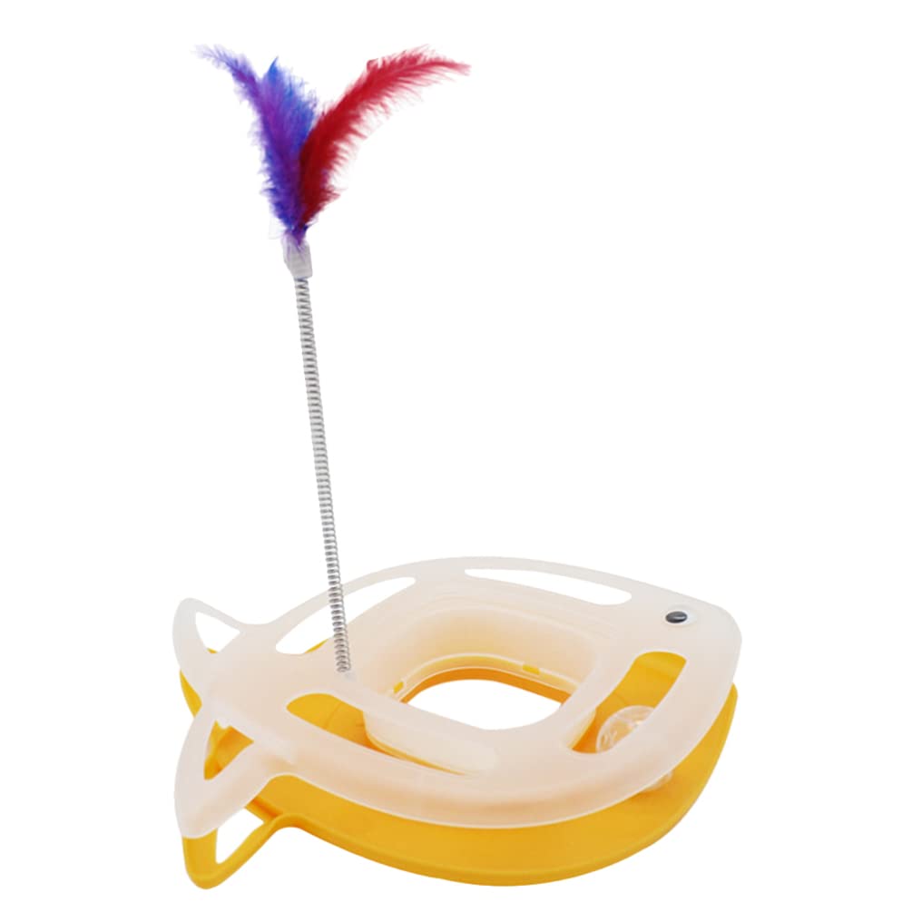 Balacoo Interactive Cat Toys - Rotating Turntable Kitten Exercise Toy with Teasing Stick, Fun Indoor Cat Teaser for Play & Training (Random Color) - Perfect for Playtime, Exercise & Bonding with Your Kitten