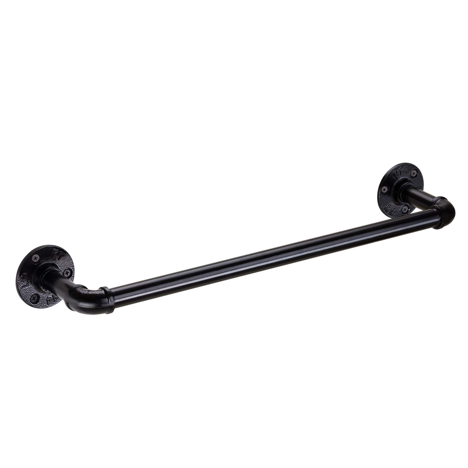 Pynsseu 18 Inch Industrial Iron Pipe Towel Bar - Heavy Duty Wall Mounted Bathroom Towel Rack with DIY Installation - Rustic Home Decor for Bathrooms, Laundry Rooms & Farmhouse Style Spaces (1 Pack)