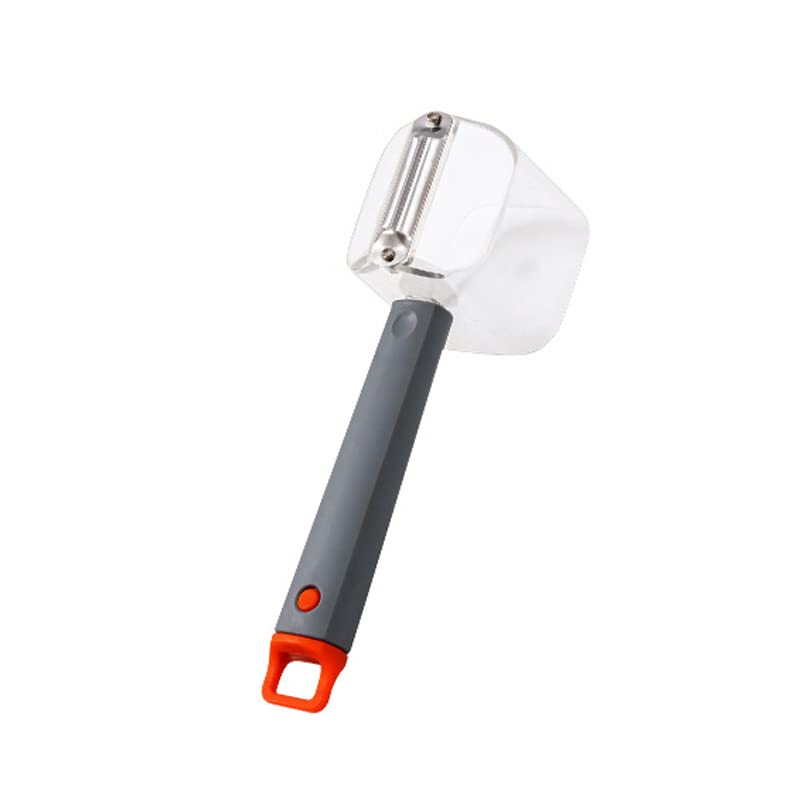 Stainless Steel Vegetable & Fruit Peeler - Single-Head Kitchen Peeling Tool with Long Handle & Storage (Orange) | Perfect for Peeling Apples, Potatoes, Carrots & Melons | Essential Kitchen Gadget for Cooking & Meal Prep