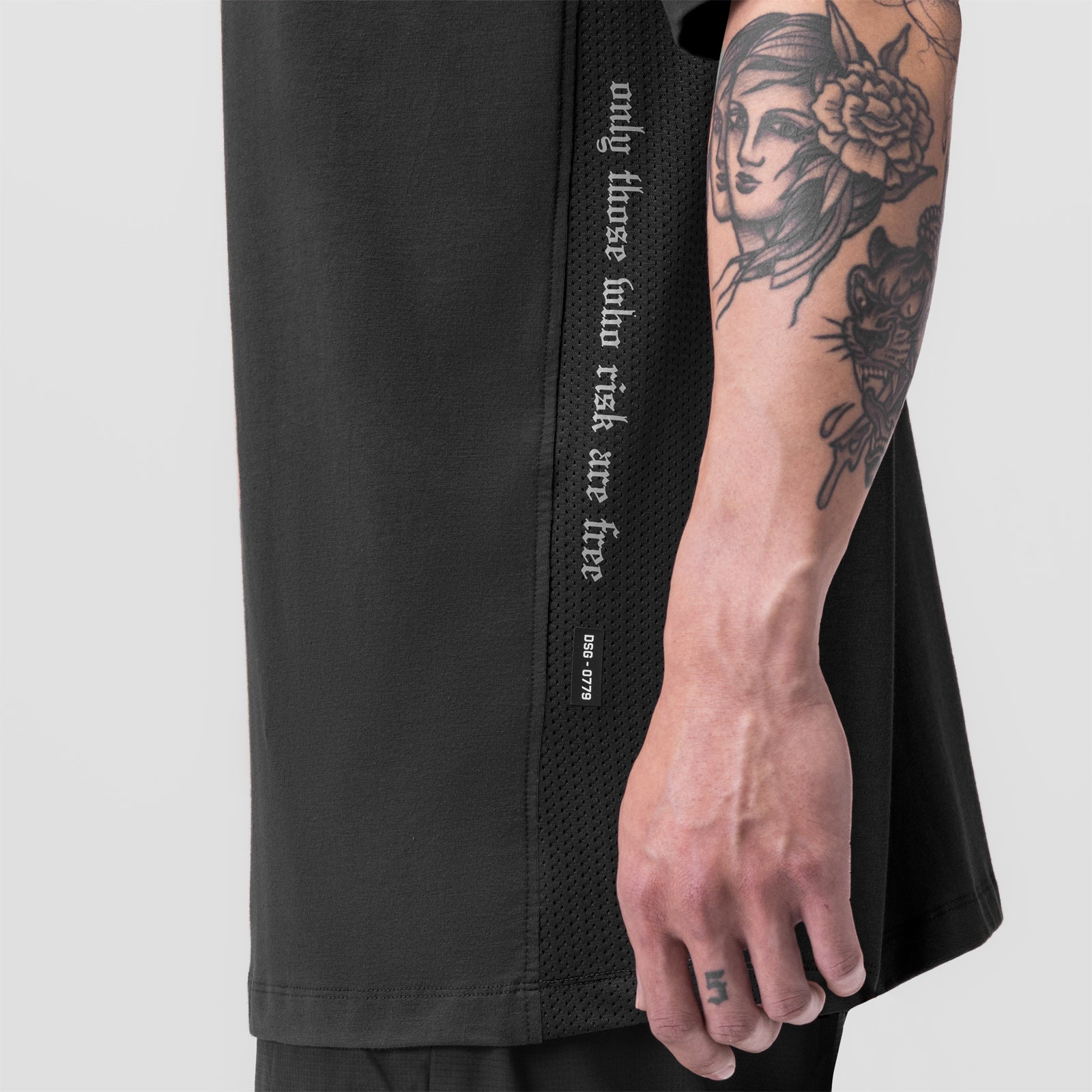 0779. Supima® Mesh Panel Oversized Tee in Dusk Black | Soft Breathable Cotton T-Shirt for Women | Perfect for Casual Wear, Lounging & Street Style Fashion