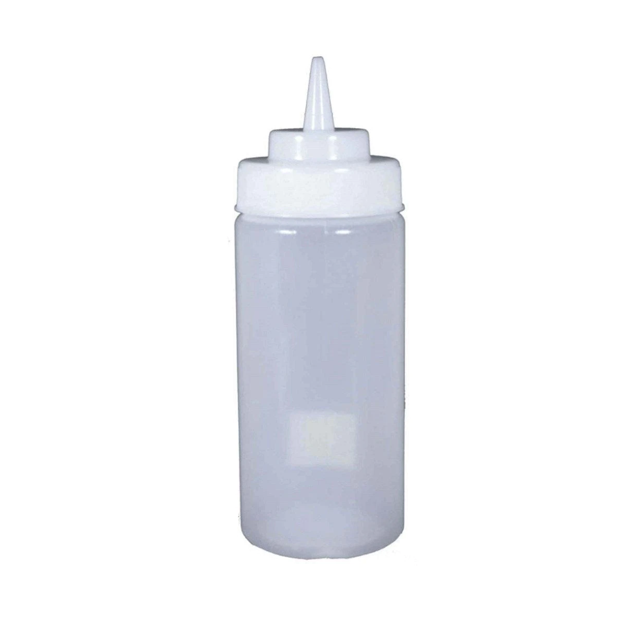 Magnum 32 Oz Wide Mouth Squeeze Bottle - Clear Plastic Condiment Dispenser for Sauces, Dressings & Liquids | Perfect for Restaurants, Catering & Home Kitchen Use