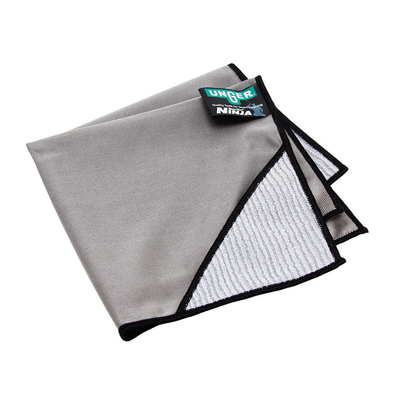 Unger Ninja MicroWipe Cleaning Towel - Super Absorbent Microfiber Cloth for Windows, Cars, and Household Cleaning - Streak-Free & Lint-Free Cleaning Solution