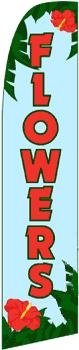 FLOWERS Swooper Feather Flag - Vibrant Outdoor Advertising Banner for Car Dealerships, Grand Openings & Sporting Events