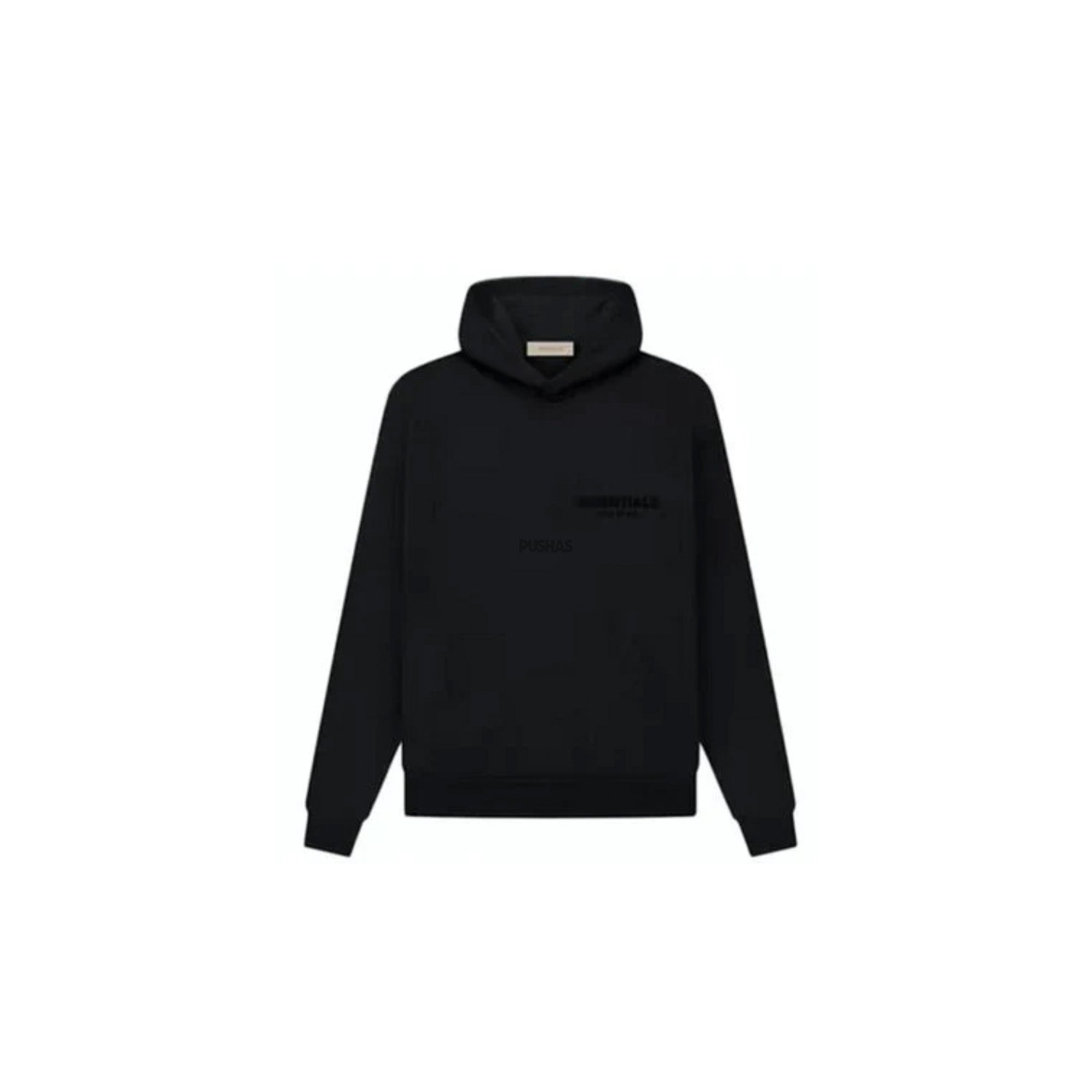 Fear of God Essentials Pullover Hoodie with Chest Logo - Stretch Limo & Black (2022) | Streetwear Fashion, Casual Outfit, Urban Style for Men & Women