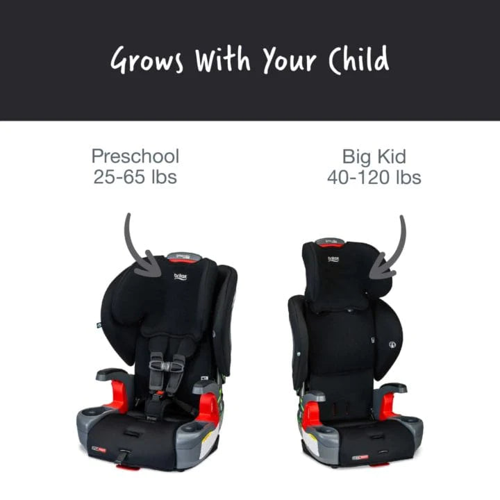 Britax Grow With You Clicktight Booster Car Seat - Safe & Adjustable for Kids 40-120 lbs - Perfect for Travel & School Drop-offs