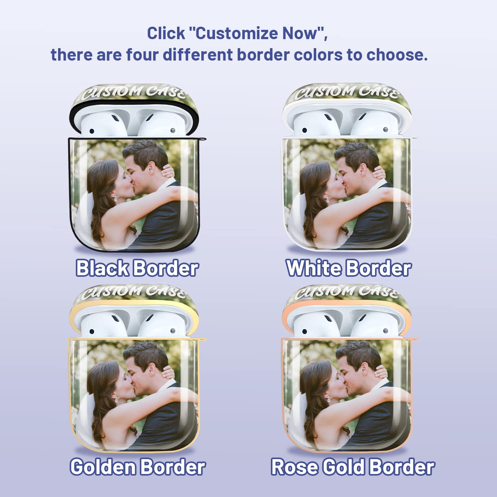 Custom AirPods Case with Keychain - Personalized Photo & Text Cover for AirPods 1/2 - Perfect Gift for Men & Women