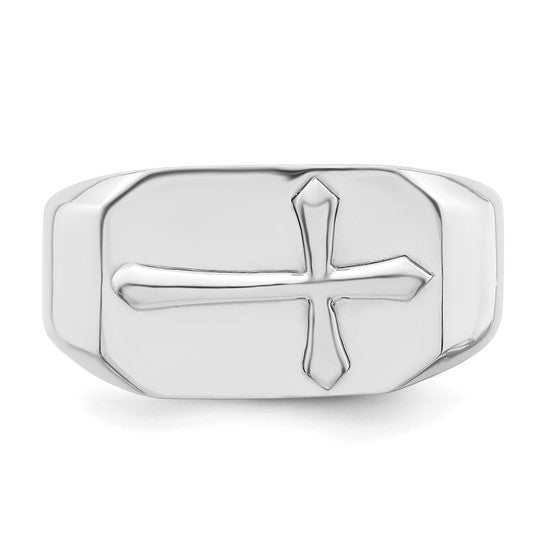 Sterling Silver Polished Cross Ring for Women - Elegant Religious Jewelry Gift for Christmas, Baptism & Everyday Wear