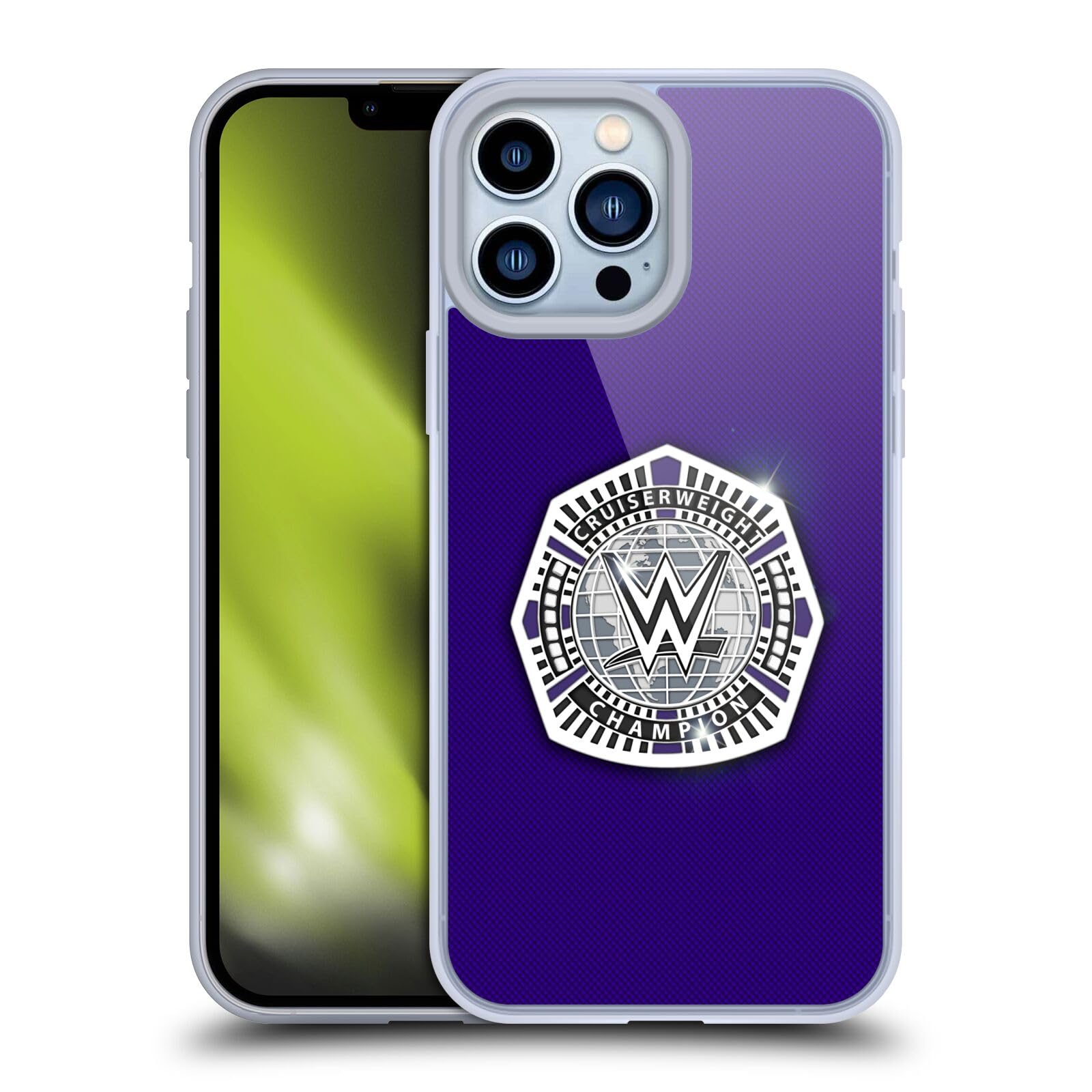 Official WWE Cruiserweight Champion Title Belt Soft Gel Case for Apple iPhone 13 Pro Max - Licensed Wrestling Phone Cover with Shock Absorption - Perfect for WWE Fans, Cosplay Events, and Wrestling Enthusiasts