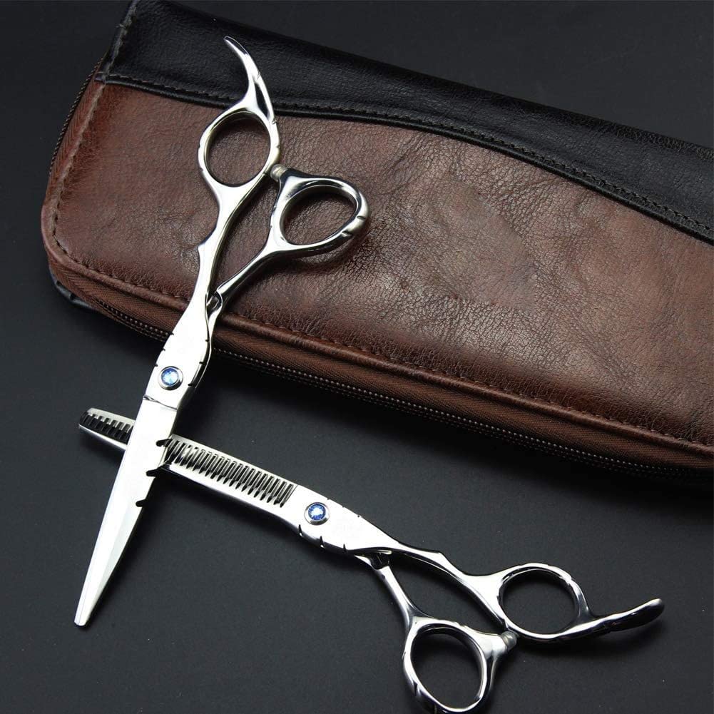 Premium Professional Barber Scissors 6 Inch - Luxury Hair Cutting Shears for Salon & Home Use - Sharp Stainless Steel Flat Edge Hairdressing Scissors - Perfect for Styling, Trimming & Precision Cuts