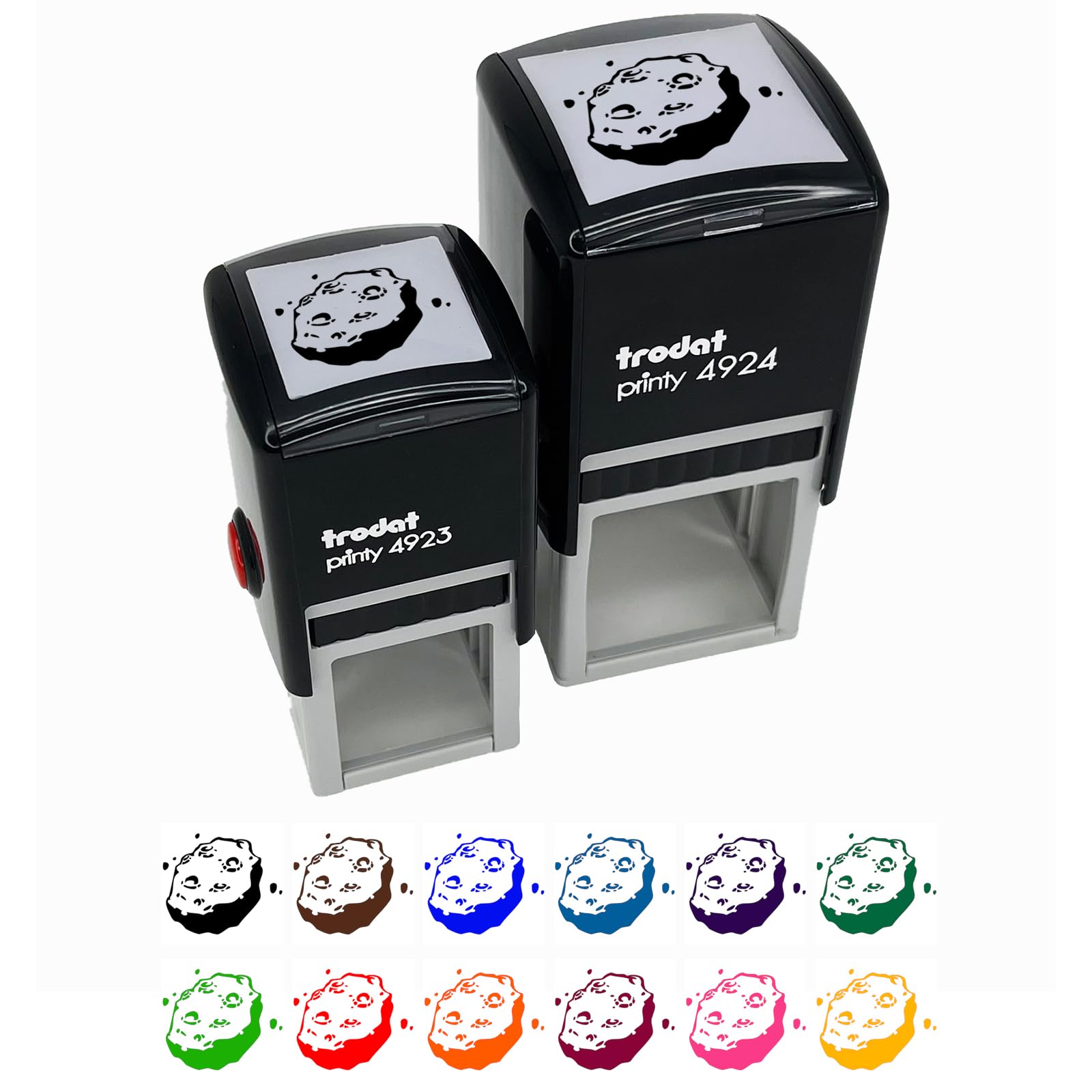 Meteorite Asteroid Space Rock Debris Self-Inking Rubber Stamp - 1 Inch Small Stamp with Black Ink - Perfect for Scrapbooking, Journaling, and DIY Crafts