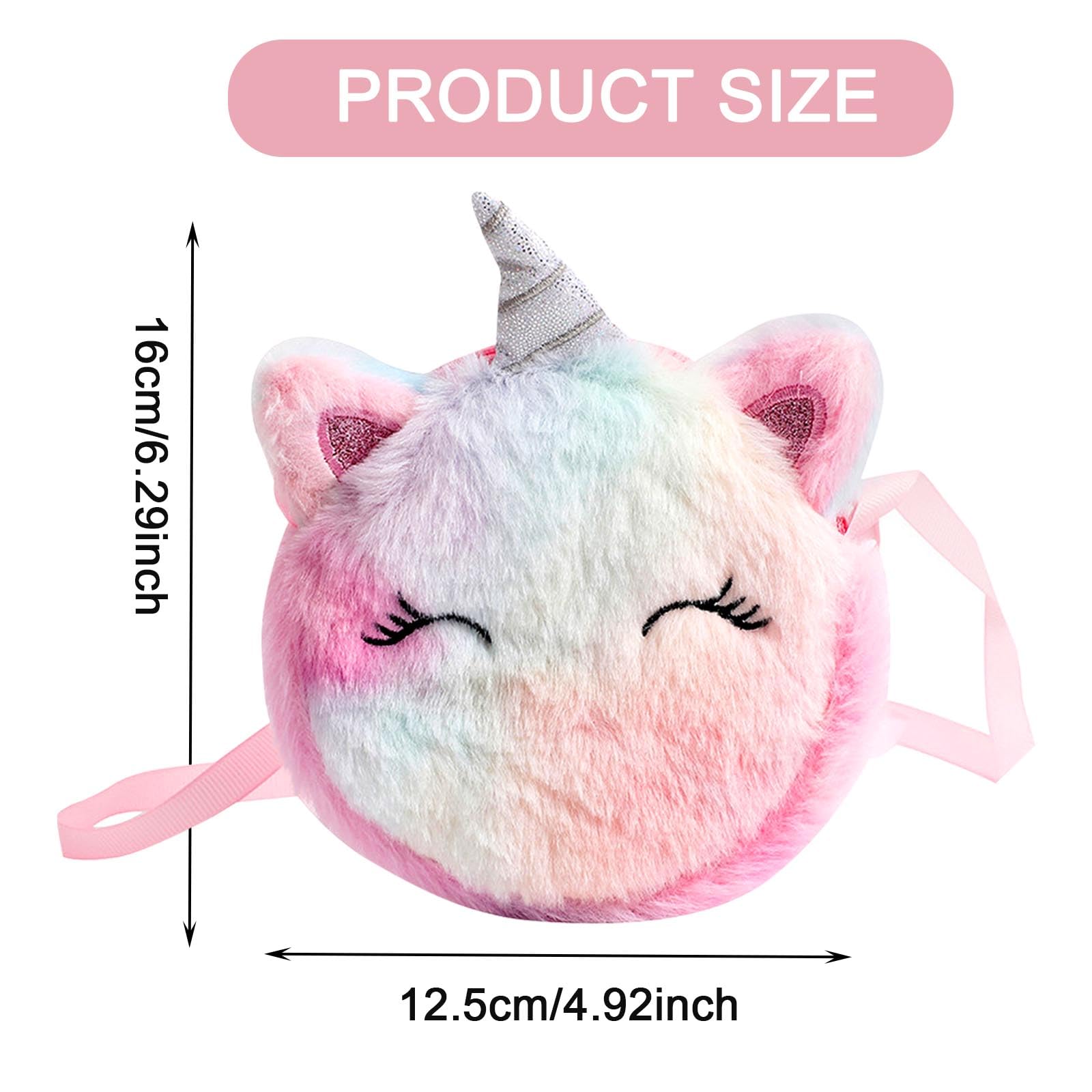 **AWAVM 2 Pack Plush Shoulder Bags for Girls - Cute Crossbody Handbag, Kids Shoulder Purse, Princess Gift for Birthday & School Use**