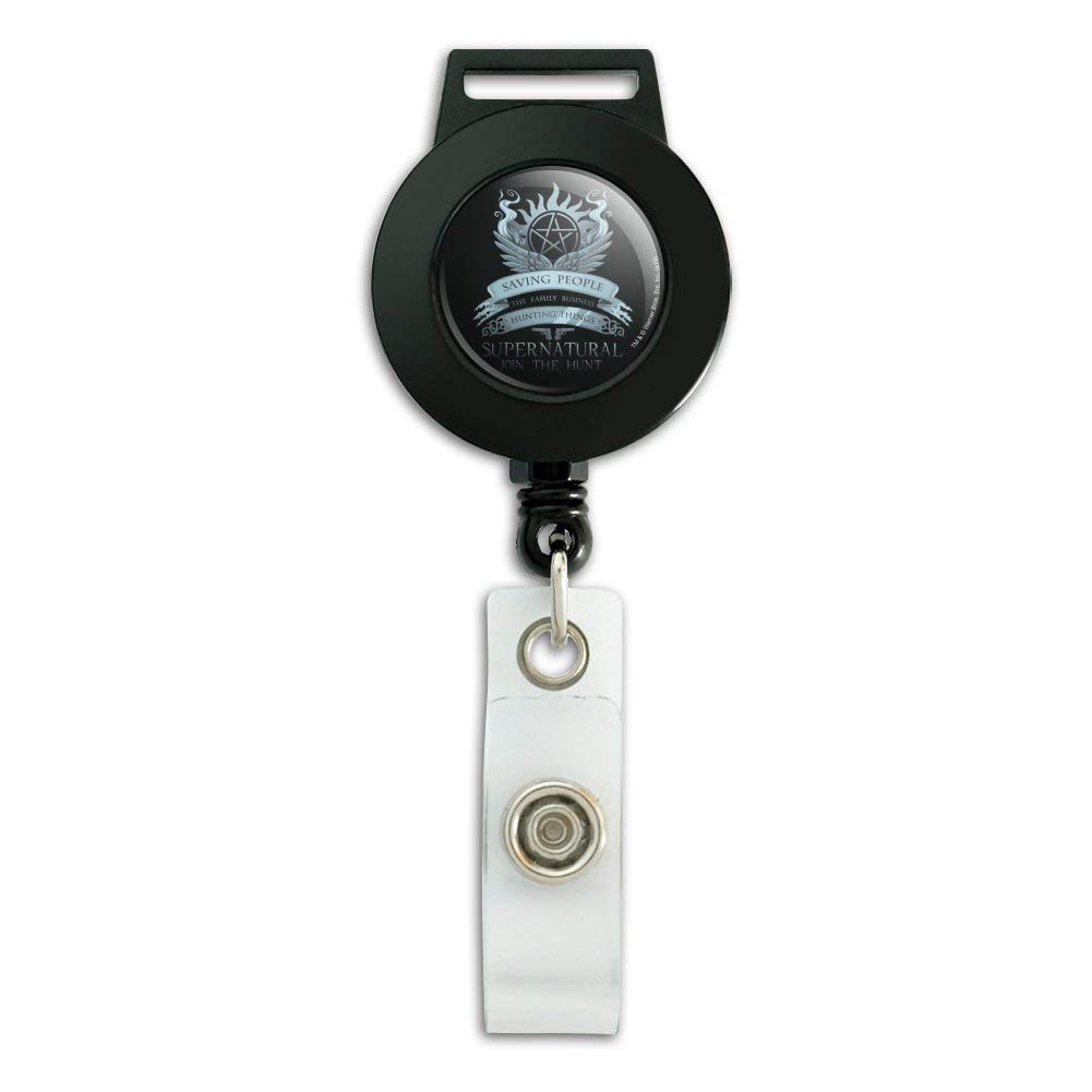 Supernatural TV Show Inspired Retractable Lanyard Reel - Badge Holder & ID Card Holder for Fans, Office Workers, and Event Staff - Perfect for Conventions, Workplaces, and Security Personnel