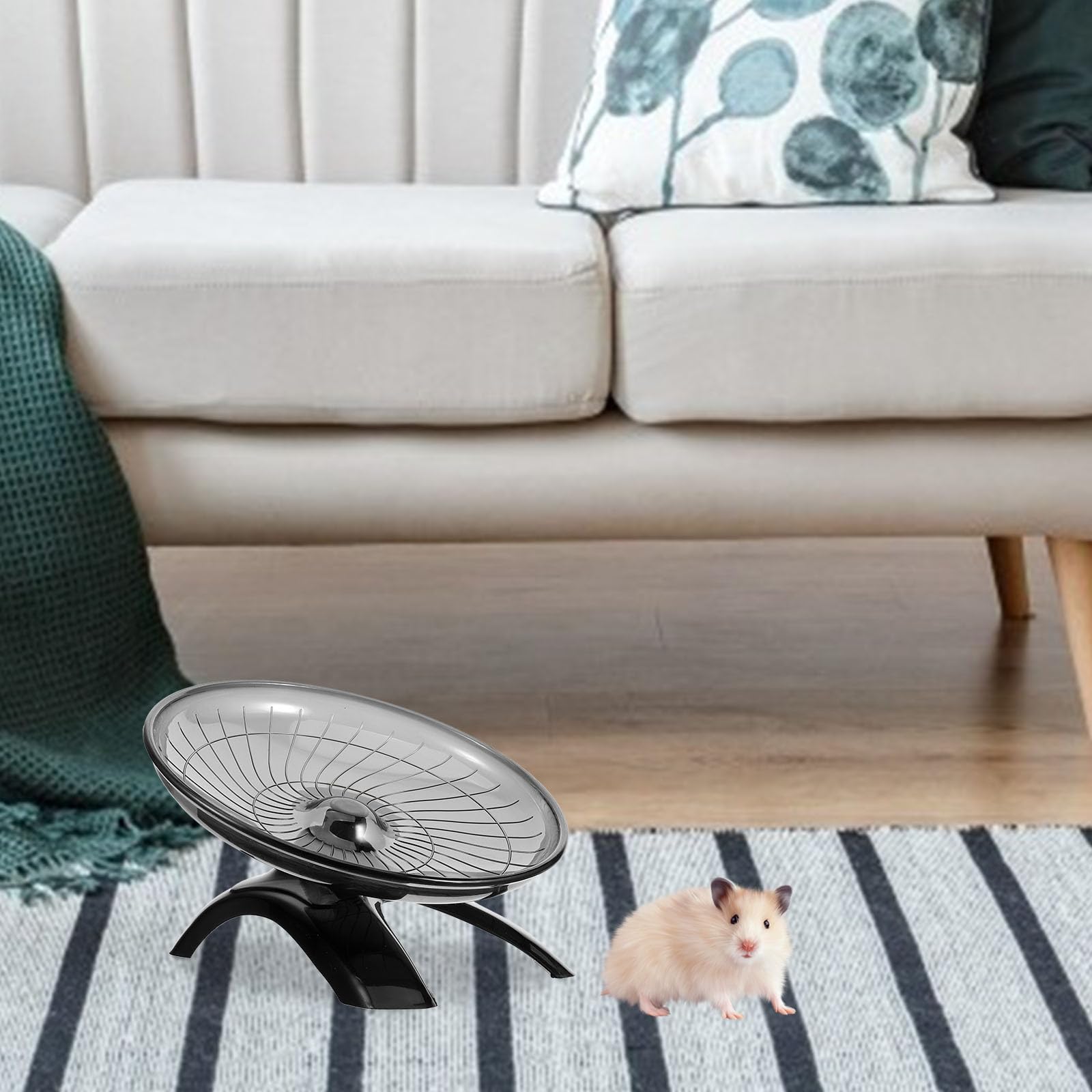 Super Silent Hamster Exercise Wheel - Flying Running Wheel for Hamsters & Guinea Pigs | Durable Small Pet Accessories for Cage & Playtime
