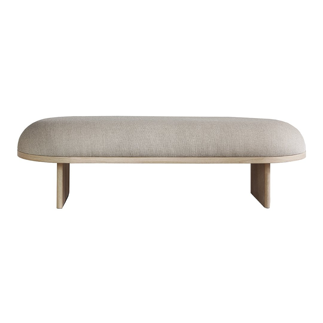 Anza Bench Upholstered - Modern Fabric Bench with Solid Wood Legs for Living Room, Bedroom or Entryway Seating