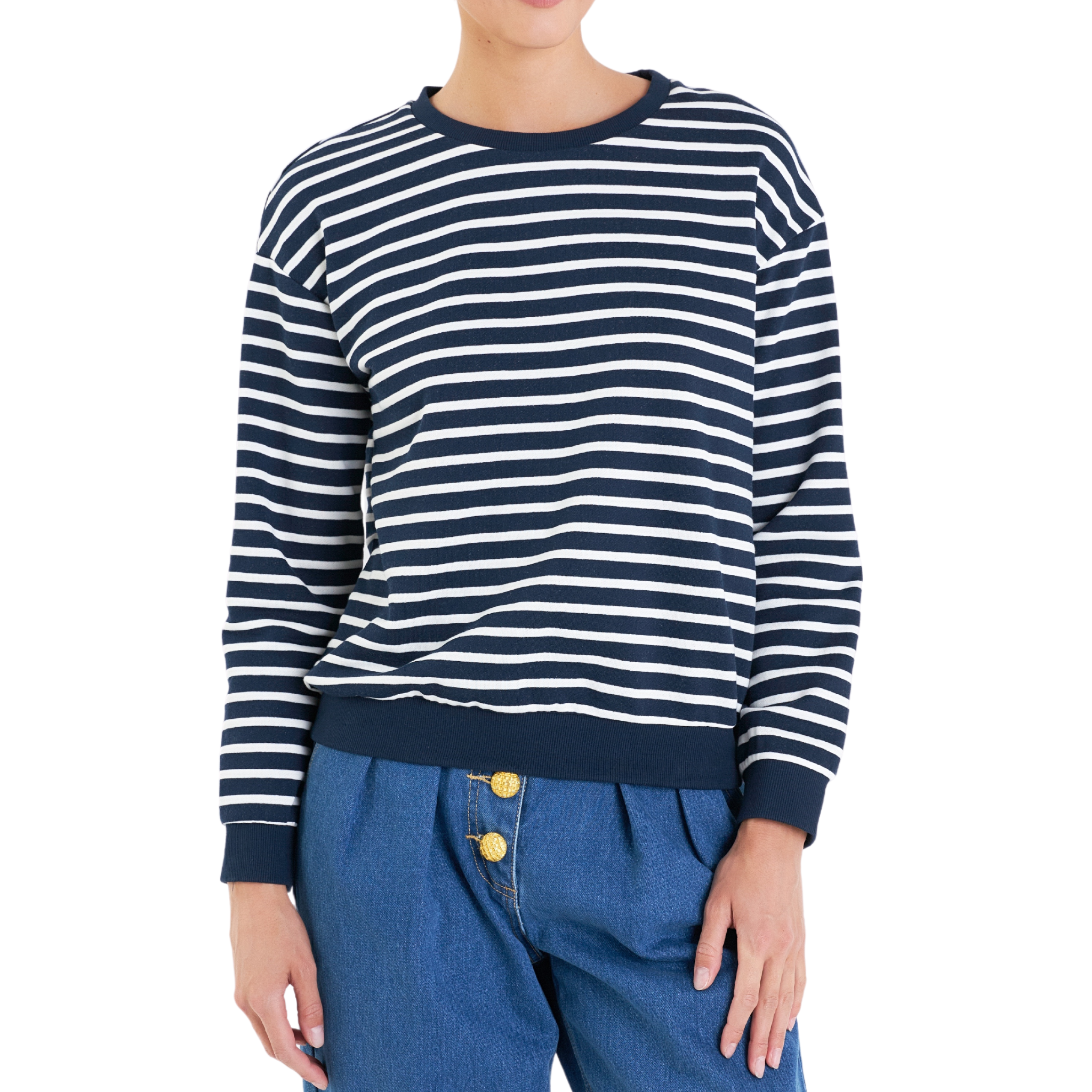 Stylish Stripe Drop Shoulder Sweatshirt for Women & Men | Trendy Casual Pullover for Fall & Winter | Perfect for Layering, Lounging & Streetwear Outfits