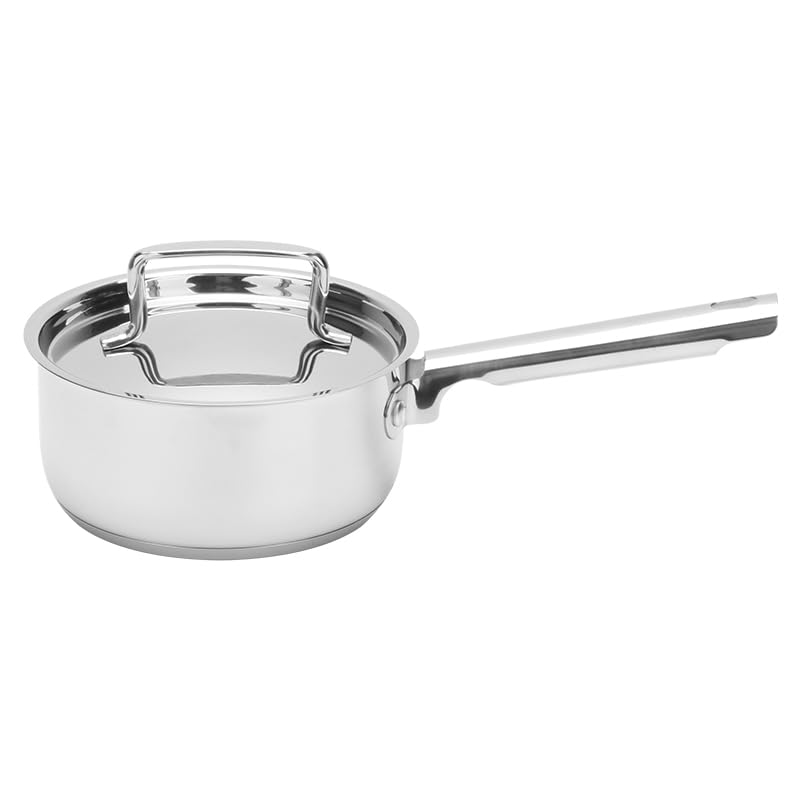 1.5-Quart Stainless Steel Saucepan with Lid - 18/10 Tri-Ply Bottom, Induction & Oven Safe (500°F) - Dishwasher Safe Cookware for All Cooktops - Perfect for Sauces, Soups, and Small Batch Cooking