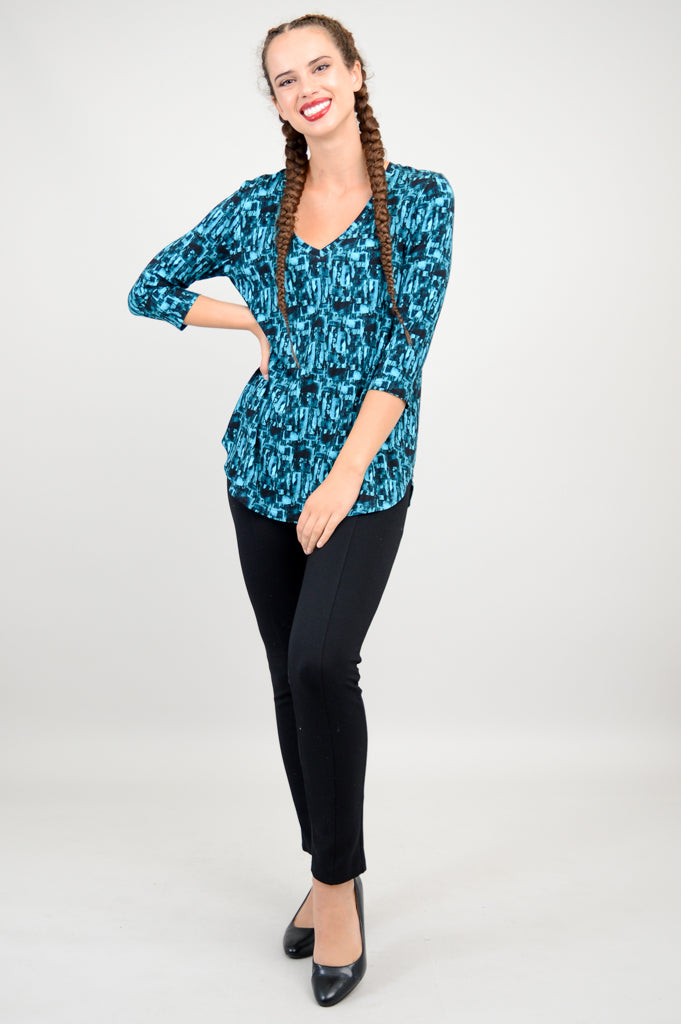 Jackie 3/4 Sleeve Women's Tops - Soft Bamboo Fabric, Breathable & Comfortable, Brickstone Color - Perfect for Yoga, Workout & Casual Wear