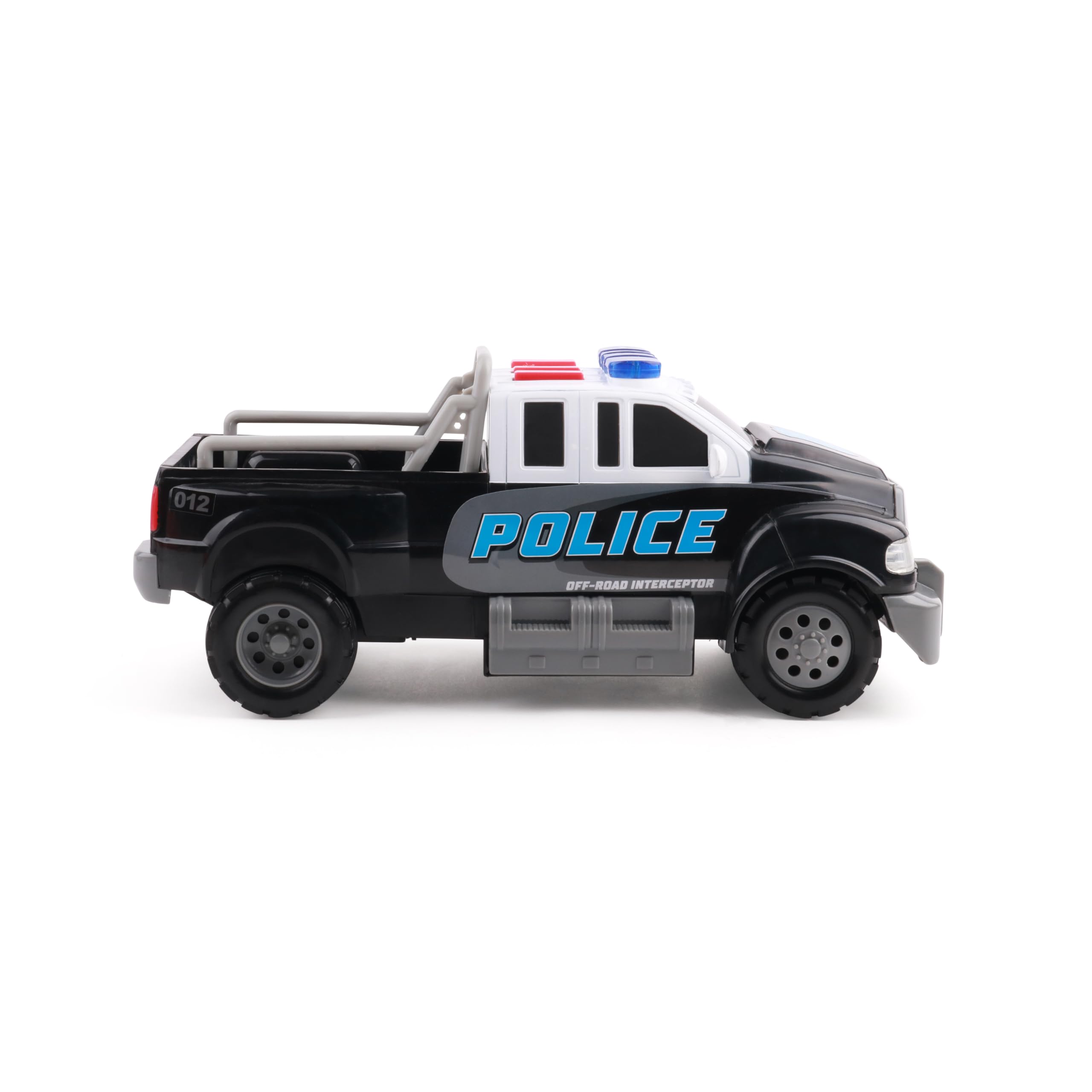 Rescue Force 12-Inch Police Pickup Truck Toy with Realistic Lights & Sounds | Durable Construction | Batteries Included | for Kids Ages 3+ | Perfect for Pretend Play & Emergency Rescue Role-Playing