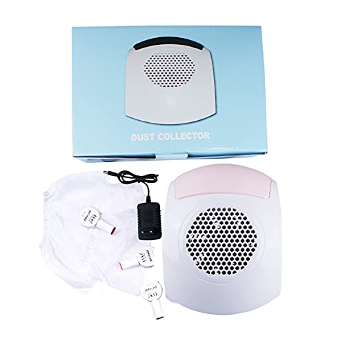80W Nail Dust Collector Vacuum Cleaner - Professional Manicure Machine with Dust Suction & Collecting Bag, Pink Nail Art Tools Kit for Salon & Home Gel Polish Care | Perfect for Nail Technicians & DIY Enthusiasts