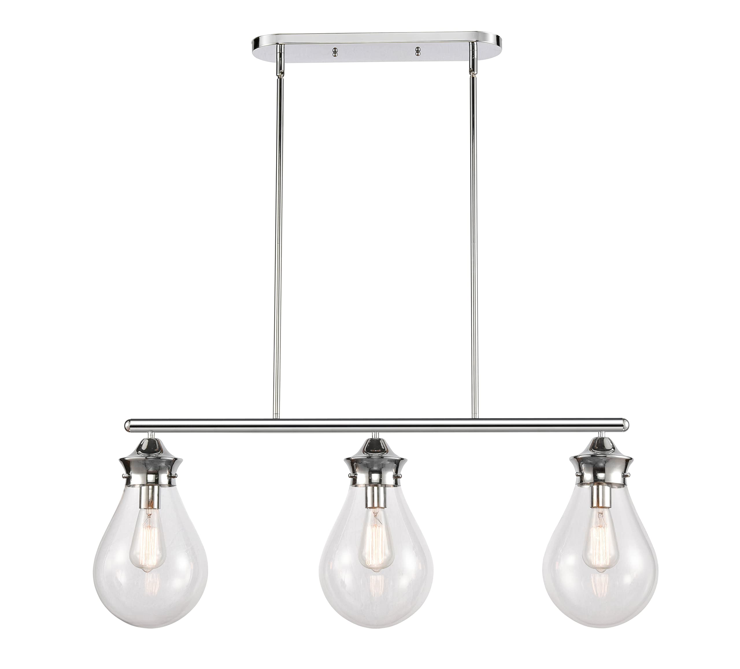 414-3I-PC-8CL-LED Bare Bulb Cord Set with 1 Light in Polished Chrome Finish - Perfect for Pendant Lighting, Kitchen Islands & Modern Home Decor