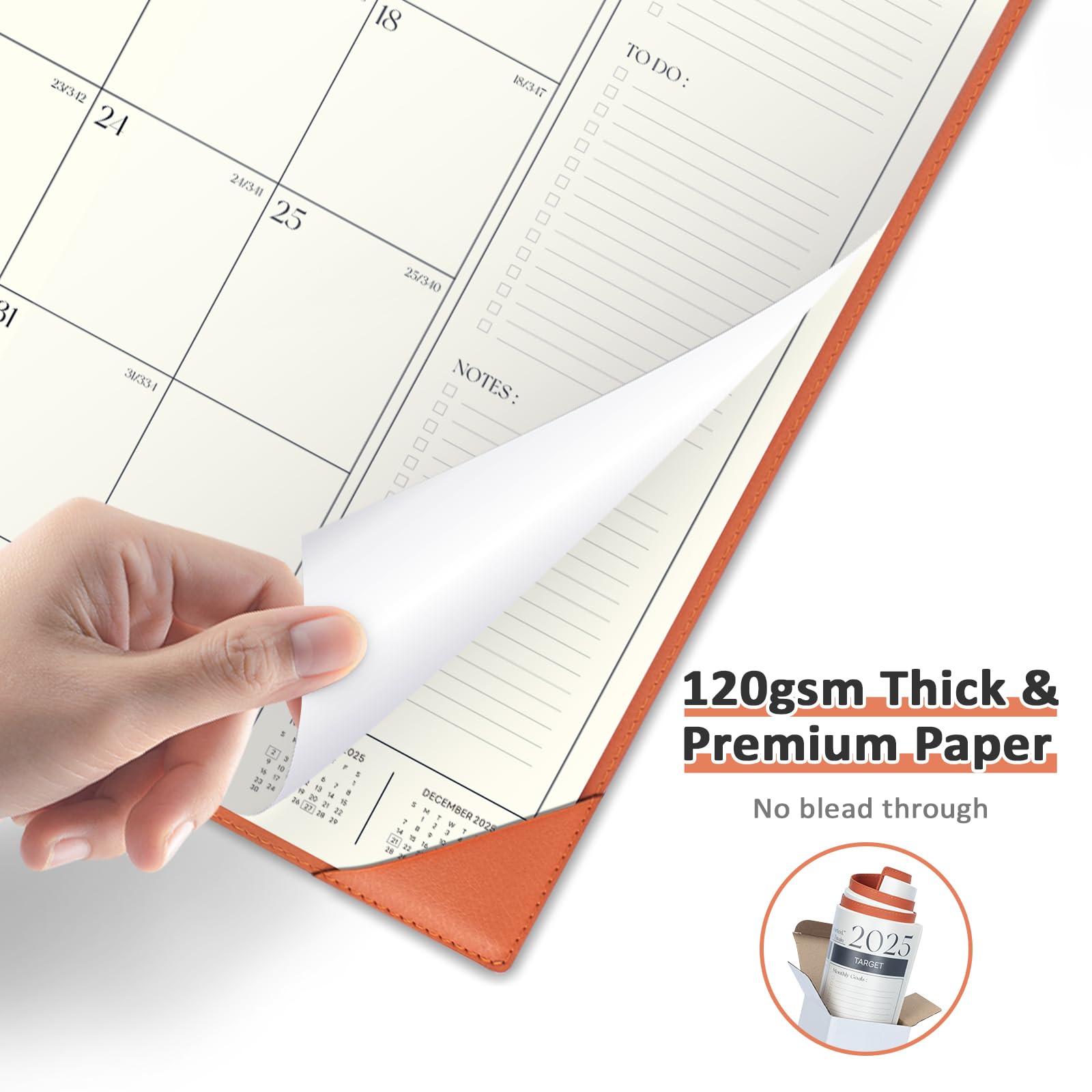 2025-2026 Large 18-Month Desk Calendar with Plastic Cover | January 2025 - June 2026 Planner | 22