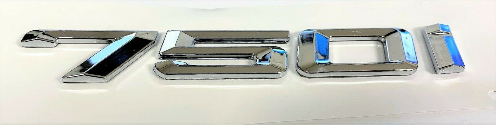 Chrome Rear Trunk Emblem Badge for BMW 750i - Genuine Replacement Decal with Numbers & Letters | Perfect for Car Restoration & Customization Projects