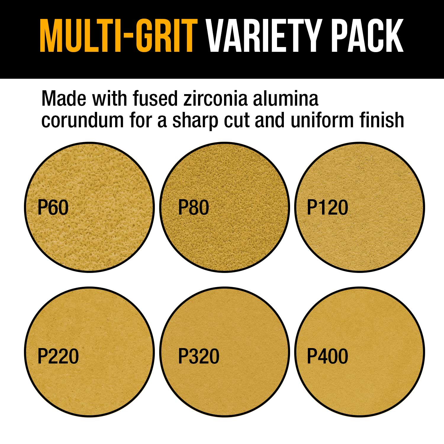60-400 Grit Hook & Loop Sanding Sheets for Mouse Sanders - 5 Hole Pattern, 48-Pack (60/80/120/220/320/400) - Perfect for Woodworking, Metal Polishing & DIY Projects