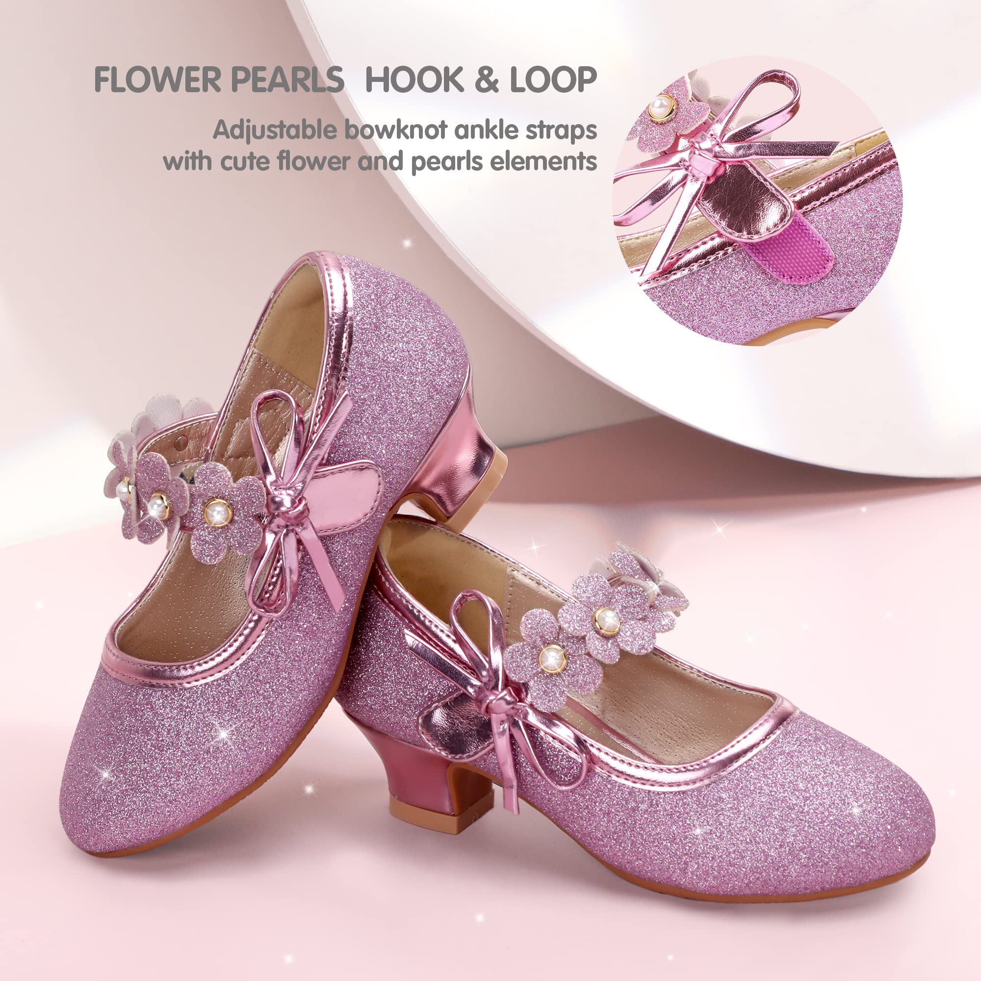 Girls Dress Shoes for Weddings & Parties - PANDANINJIA Mary Jane Pumps