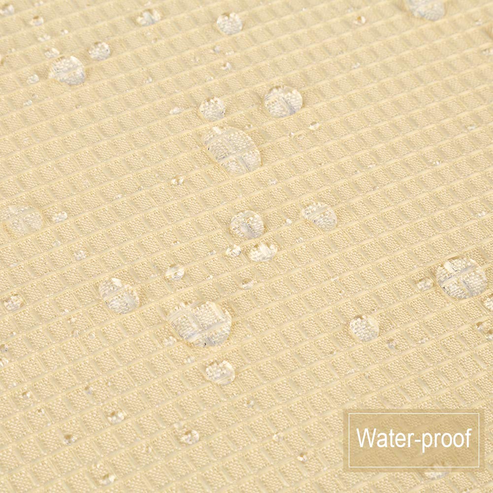 Waffle Woven Textured Tier Curtains - Waterproof Bathroom & Kitchen Window Coverings (30