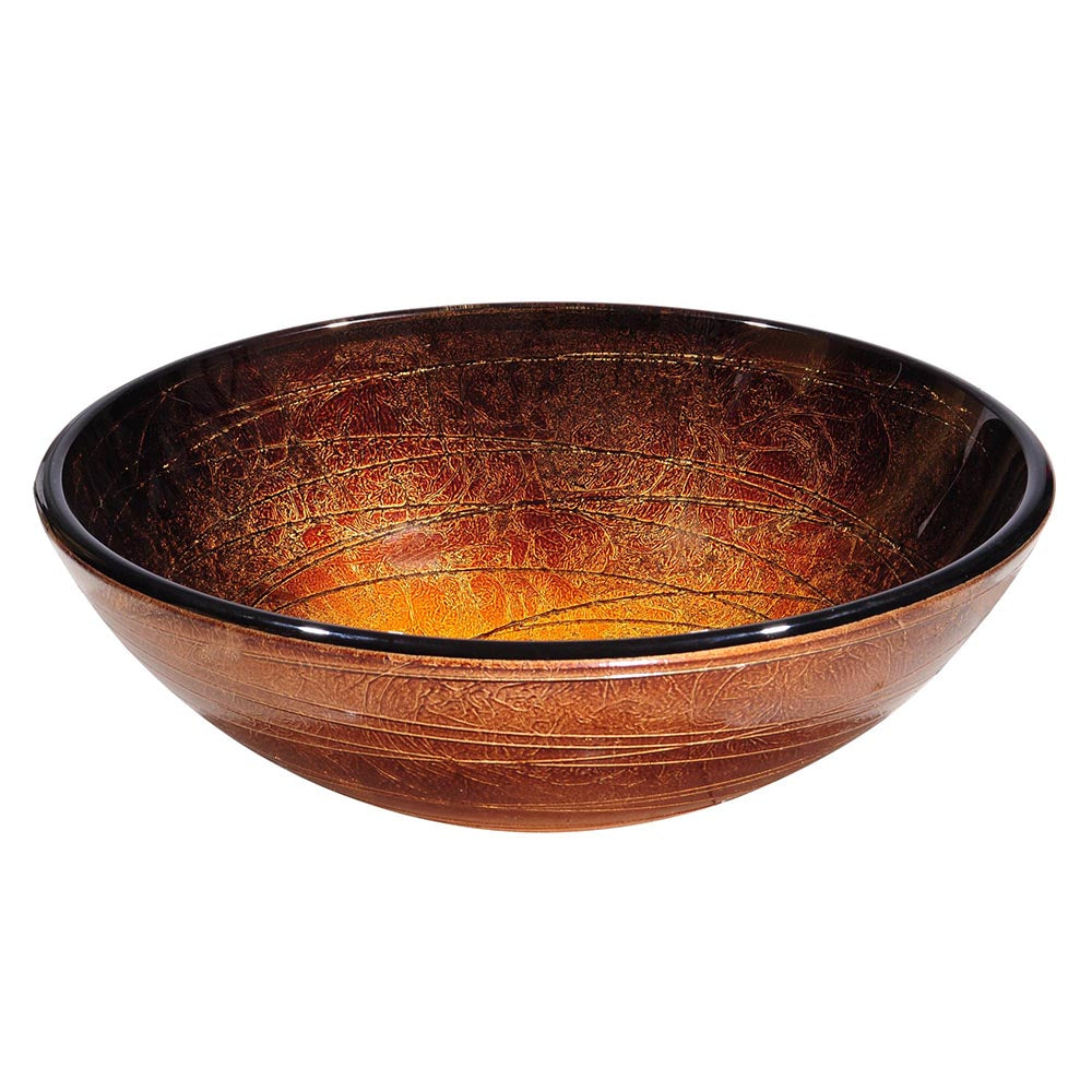 16 Inch Glass Vessel Sink Bowl - Modern Bathroom Vanity Sink for Contemporary & Luxury Home Decor - Perfect for Bathrooms, Powder Rooms & Spa Retreats
