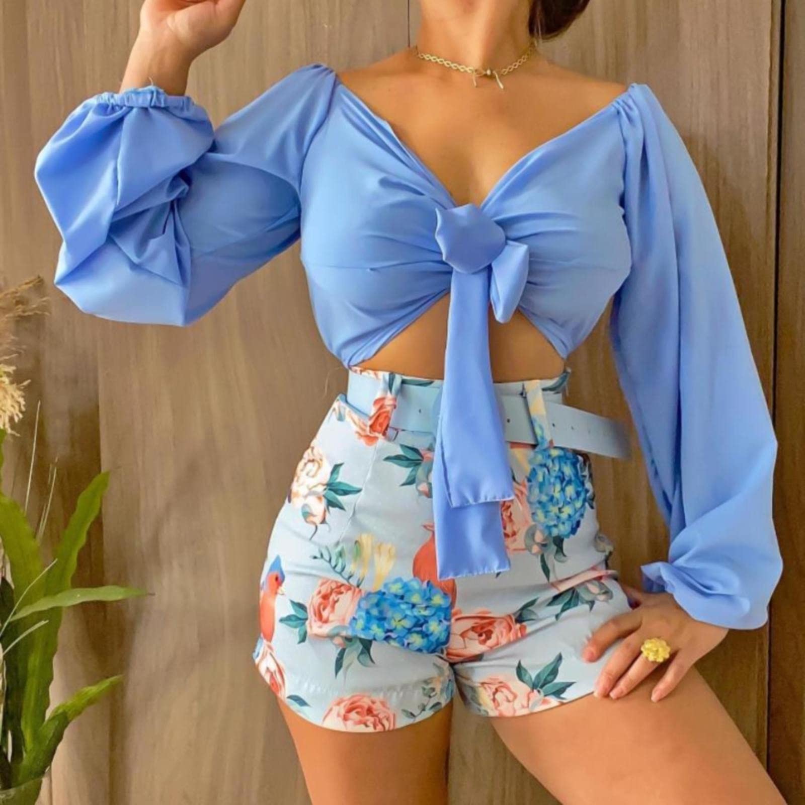 Rvidbe Women's Summer Pajama Sets - Sexy 2 Piece Outfits with Sleeveless Shirt & Shorts | 2023 Trendy Sleepwear for Lounge, Vacation & Home Comfort
