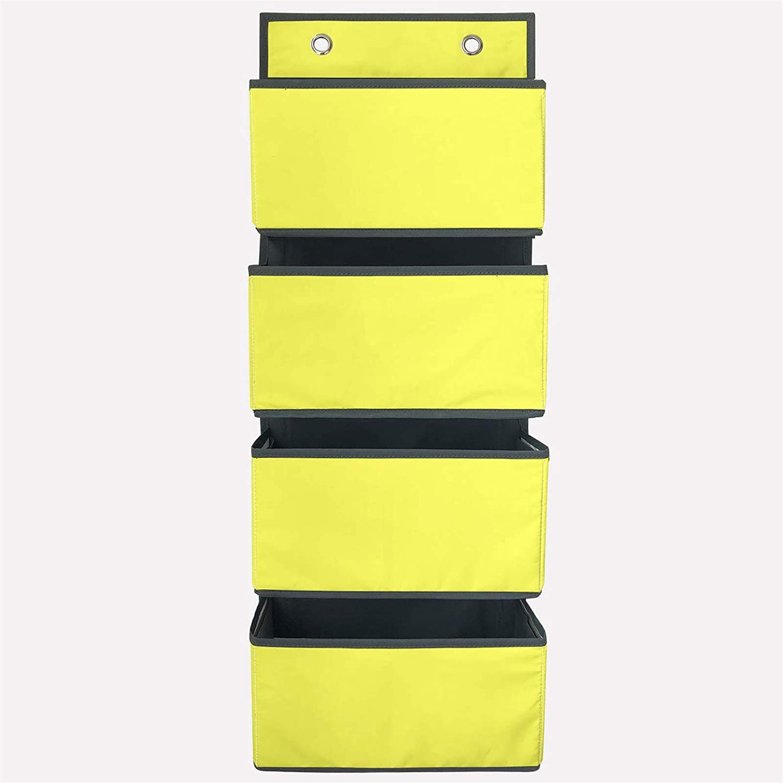 Heavy Duty Yellow Wall Hanging Storage Organizer - 4 Layer Fabric Door Hanging Bag with Hooks for Bedroom, Bathroom & Living Room - Perfect for Storing Towels, Toys, Accessories & Home Essentials