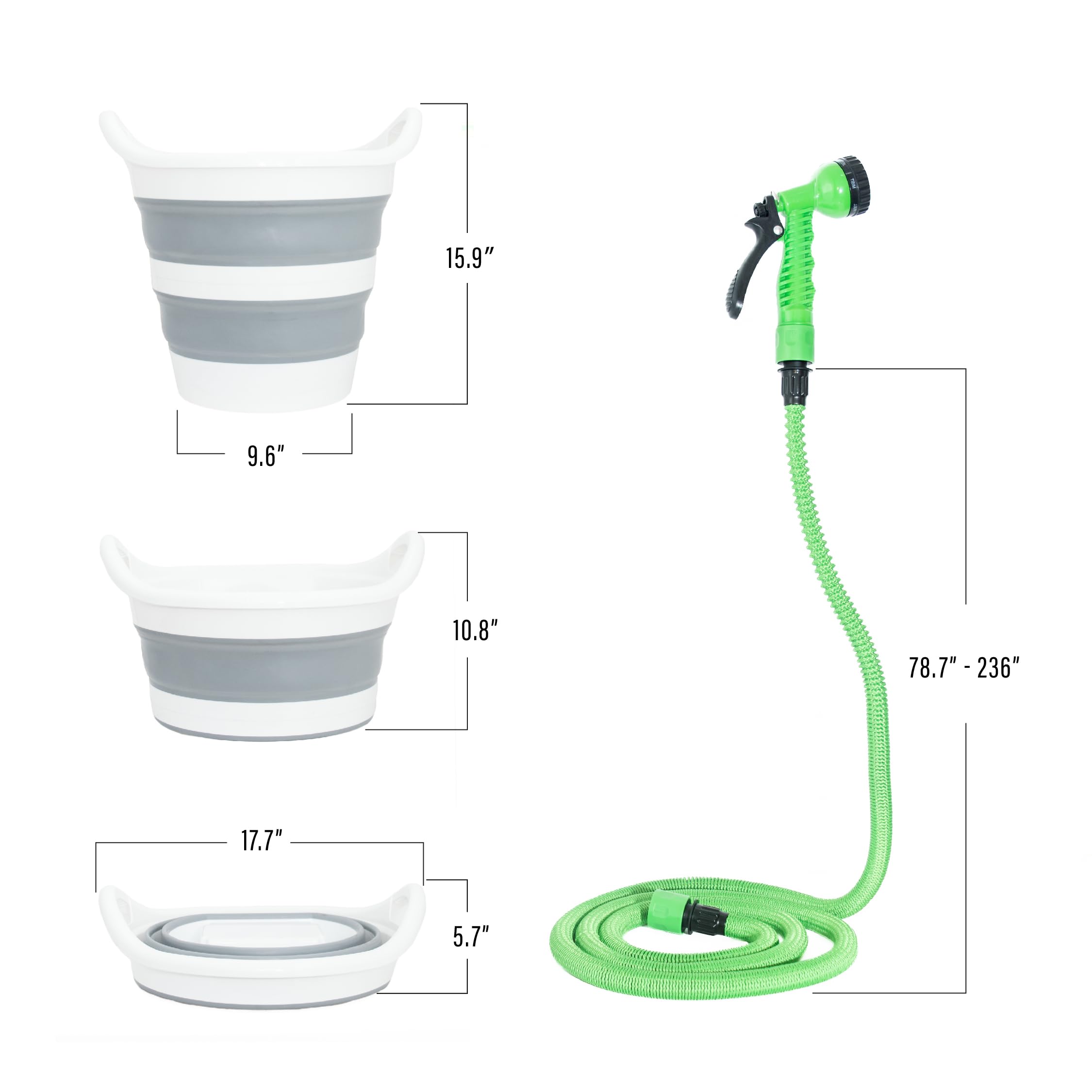 3 Gallon Collapsible Bucket with Electric Pump - Portable Outdoor Shower Kit for Camping, Beach, RV & Emergency Use - Lightweight Rinse System for Travel & Adventures