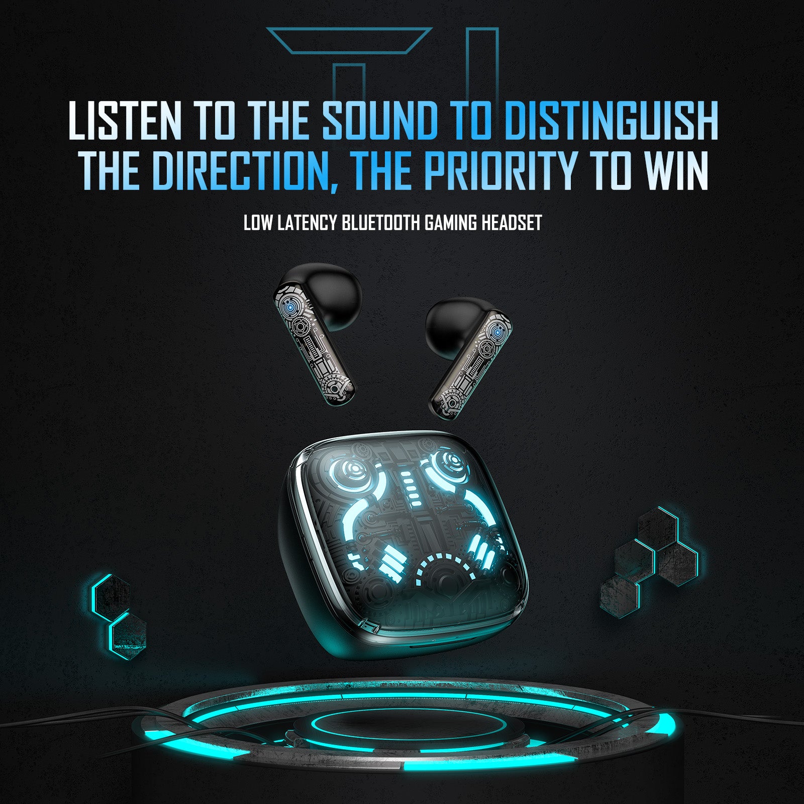 ONIKUMA T1 TWS Bluetooth Gaming Earbuds with Low Latency, Stereo Sound & Mic - Perfect for Mobile Gaming, Workouts & Commuting
