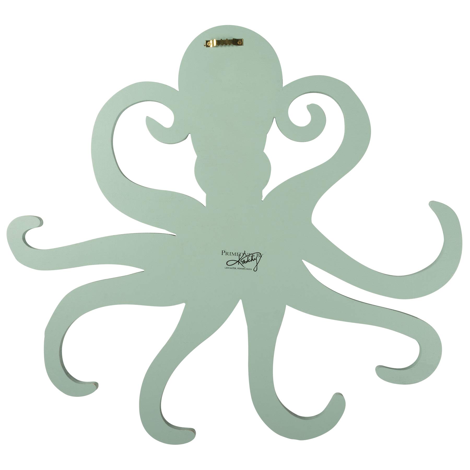 Primitives by Kathy Coastal Beach House Shaped Wall Decor with Octopus Design - 21.5 x 20 Inches Rustic Home Decor for Living Room, Bedroom, or Beach House