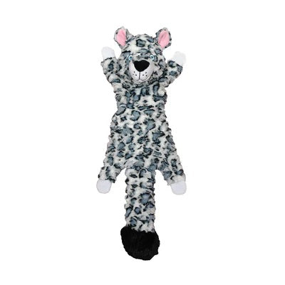 Snow Leopard Plush Dog Toy with Fat Tail - Durable Chew Toy for Aggressive Chewers, Interactive Play & Cuddling Companion for Small to Large Dogs