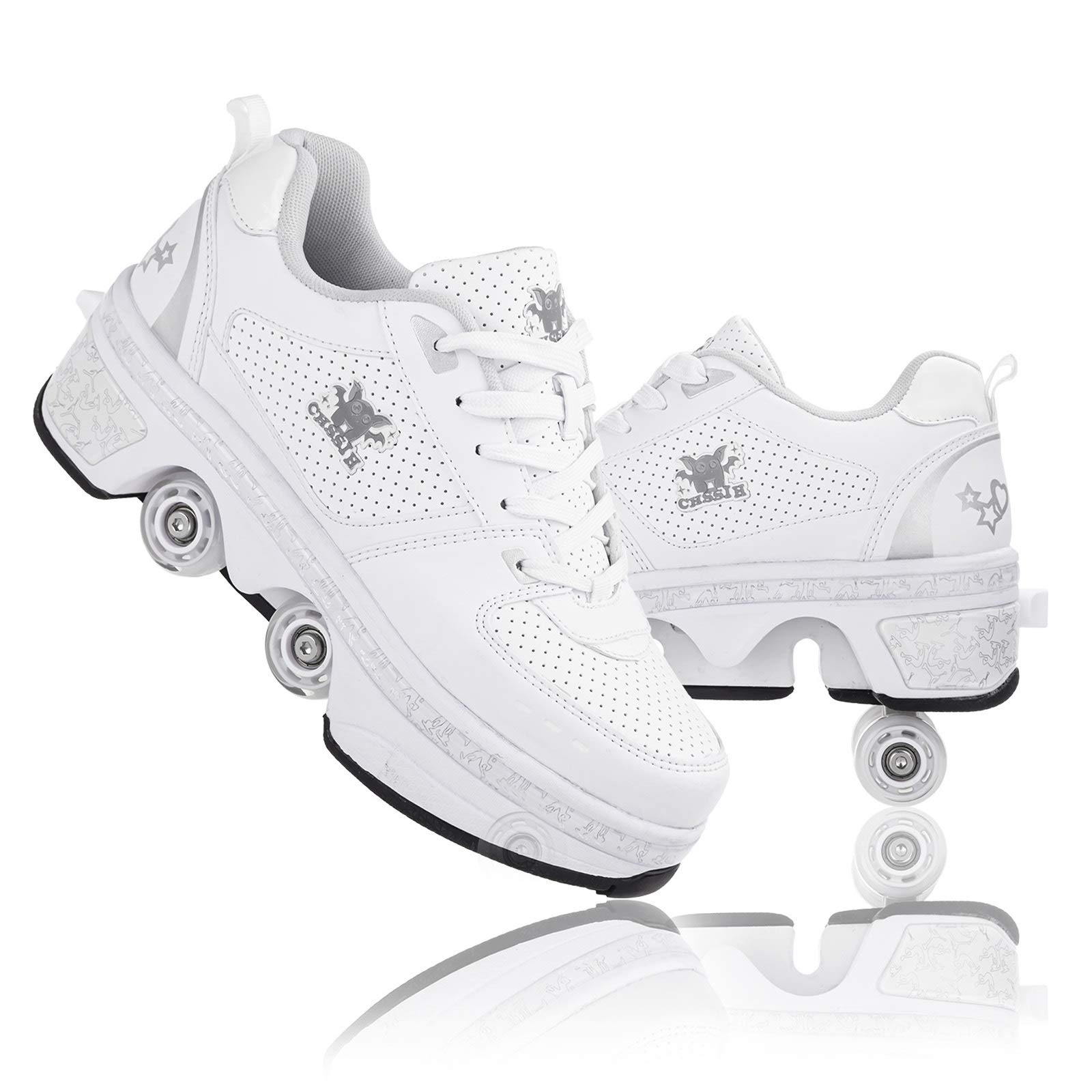 Best Roller Skates for Women & Men - 2-in-1 Wheeled Shoes for Adults & Kids | Outdoor Skating Shoes for Girls & Boys | Perfect for Park, Street & Indoor Roller Skating Fun