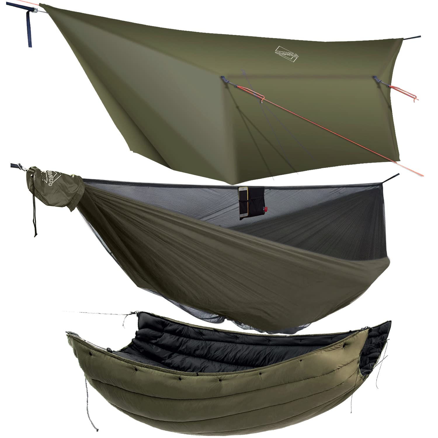 OneWind Hammock Rain Fly & Insulated Quilt Set for Winter Camping - Waterproof Shelter & Warmth for Outdoor Adventures in Cold Weather