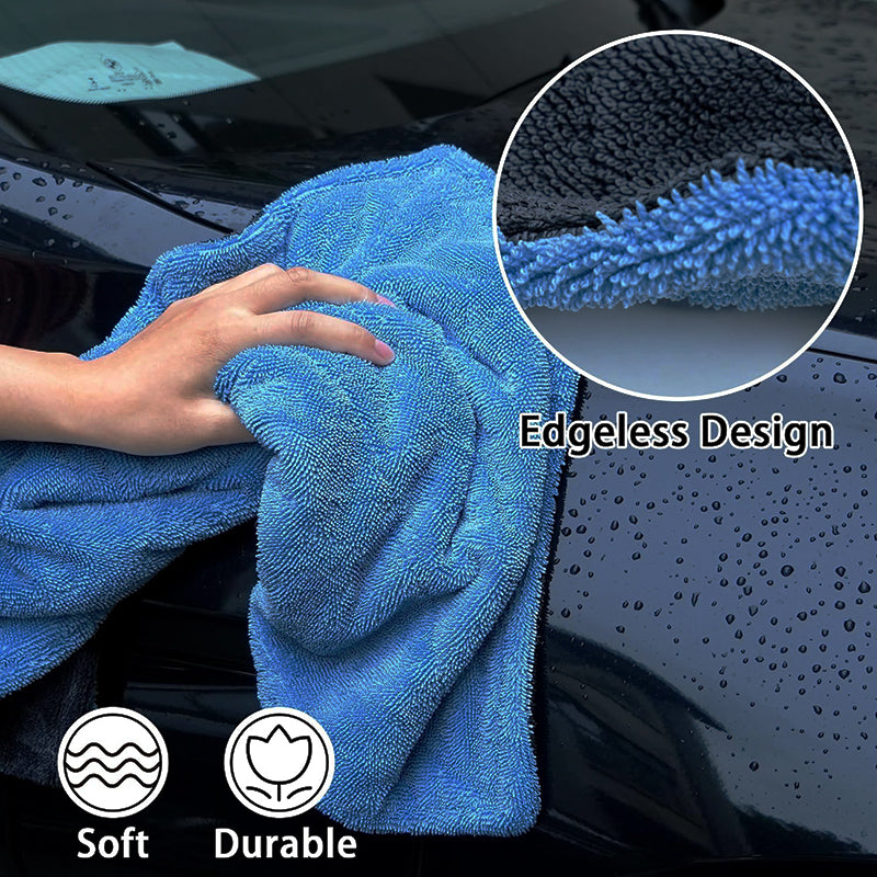 Twisted Loop Microfiber Drying Towel - 16x24 Inch Ultra Absorbent 1200 GSM Car Detailing Towel for Auto, Boat & Motorcycle Cleaning - Quick Dry & Scratch-Free