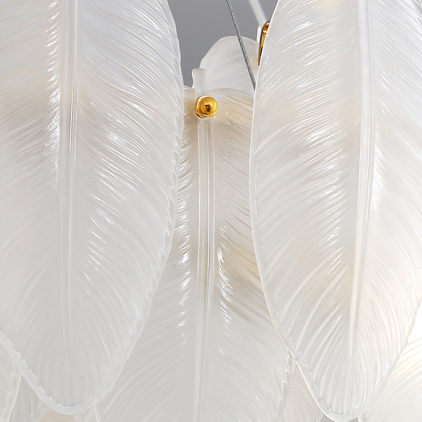 Elegant Glass Feather Chandelier - Modern Crystal Ceiling Light Fixture for Dining Room, Bedroom & Living Room Decor - Perfect for Home, Wedding & Event Lighting