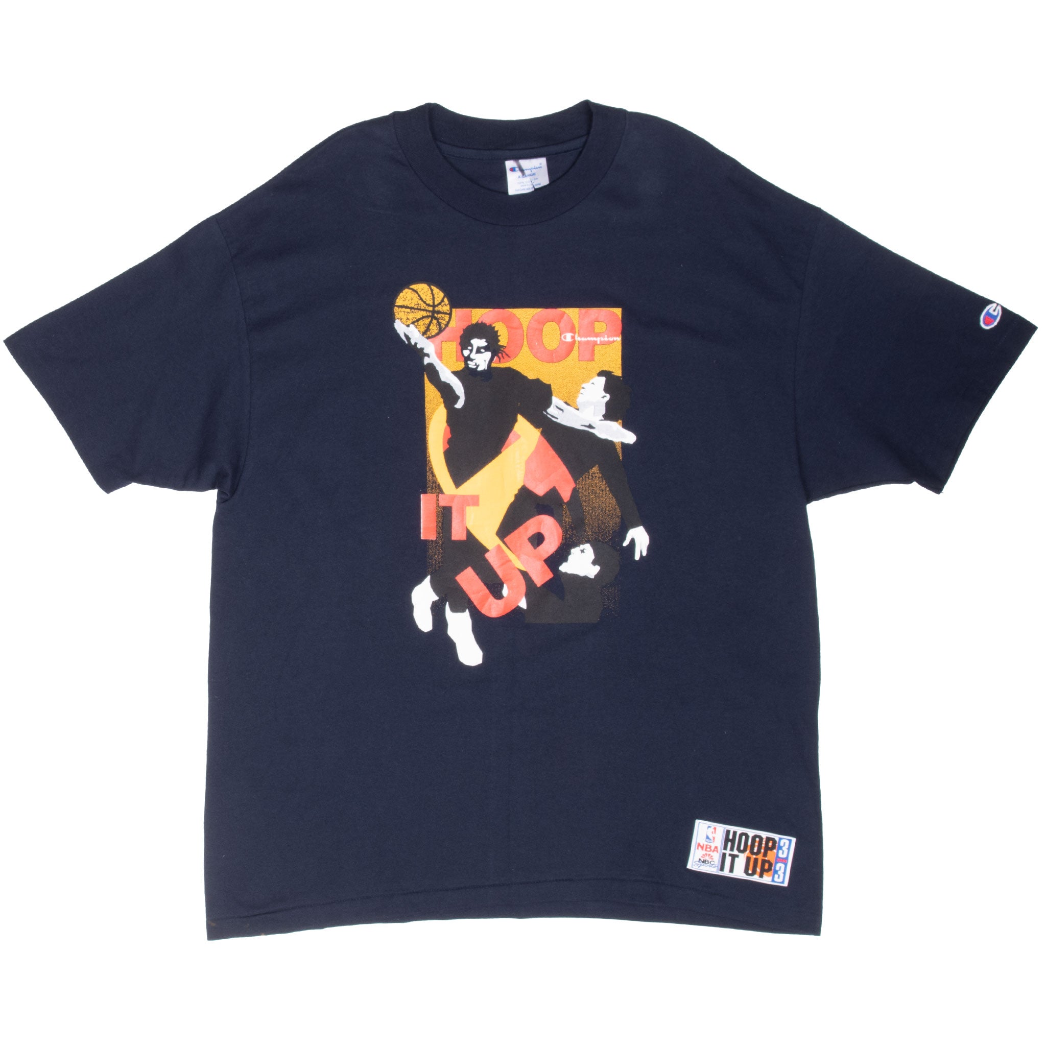 Vintage Champion Hoop It Up Basketball T-Shirt 1990s XL - Made in USA - Retro Sports Tee for Casual Wear, Street Style & 90s Nostalgia Fashion